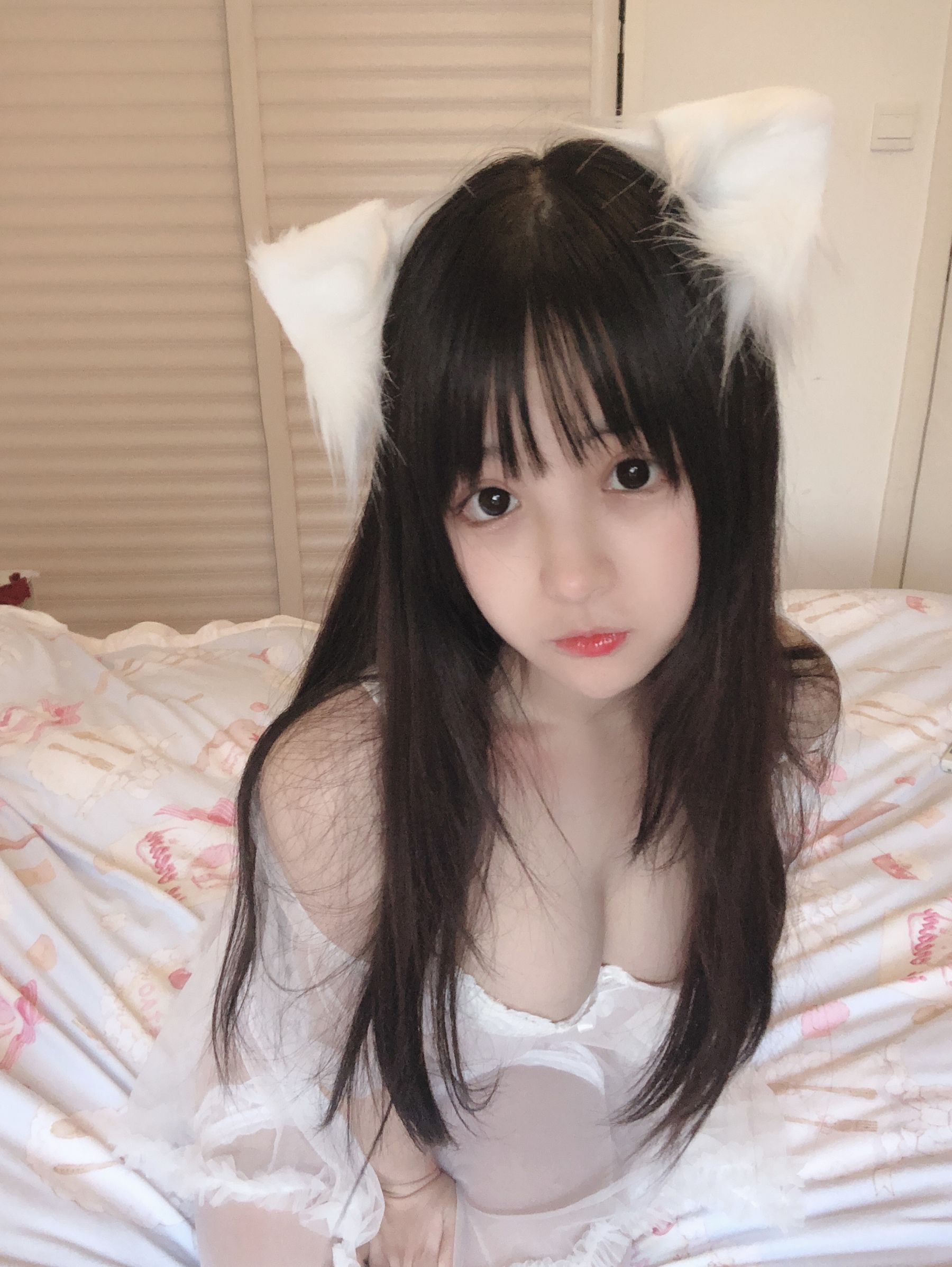 桜井宁宁 - 小白猫 蕾丝内衣-图7