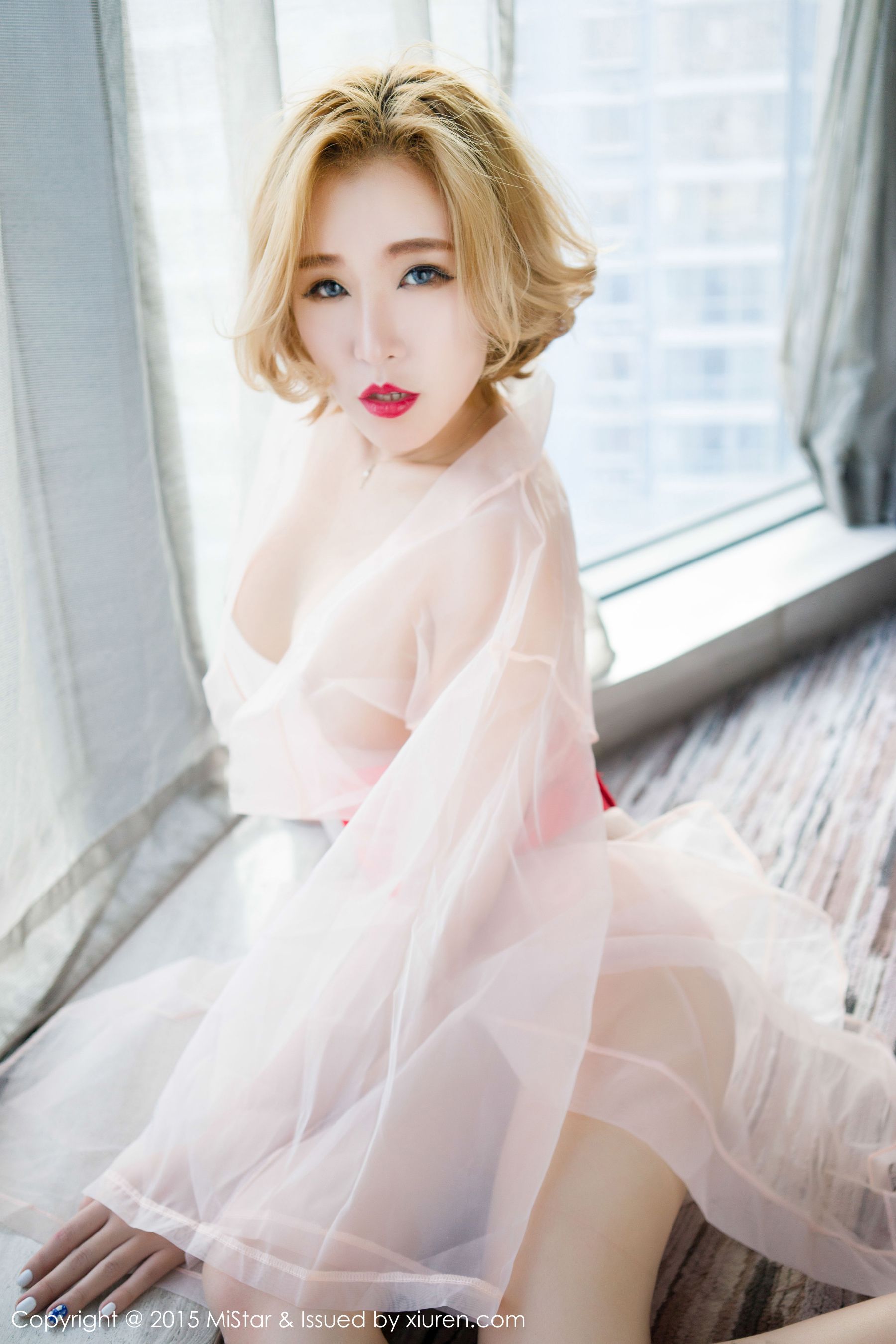 赵欢颜Jessica《黑丝吊袜+透视装纱衣》  Vol.044-图41