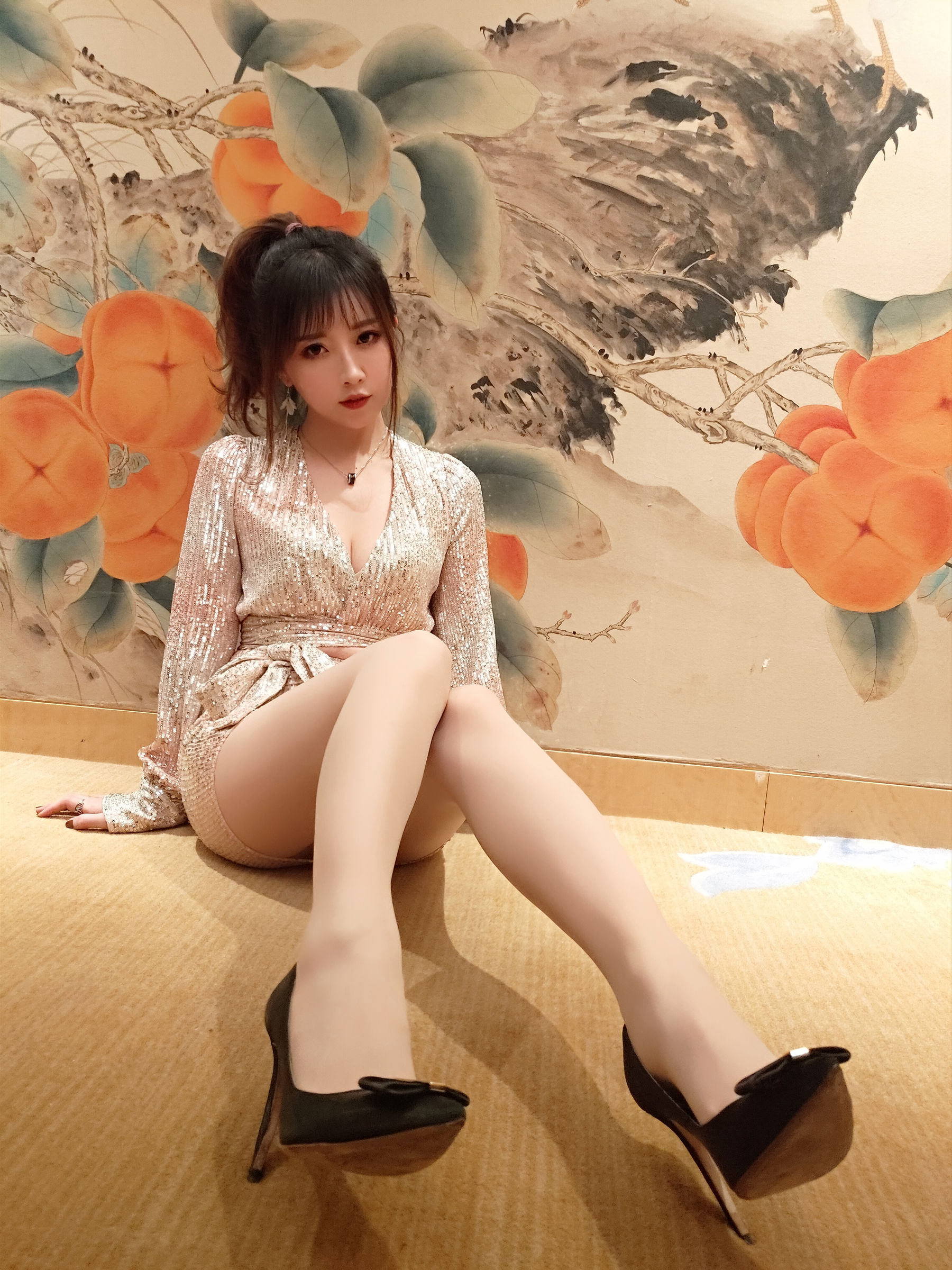 斗鱼主播小女巫露娜 - 亮片裙肉丝-图9