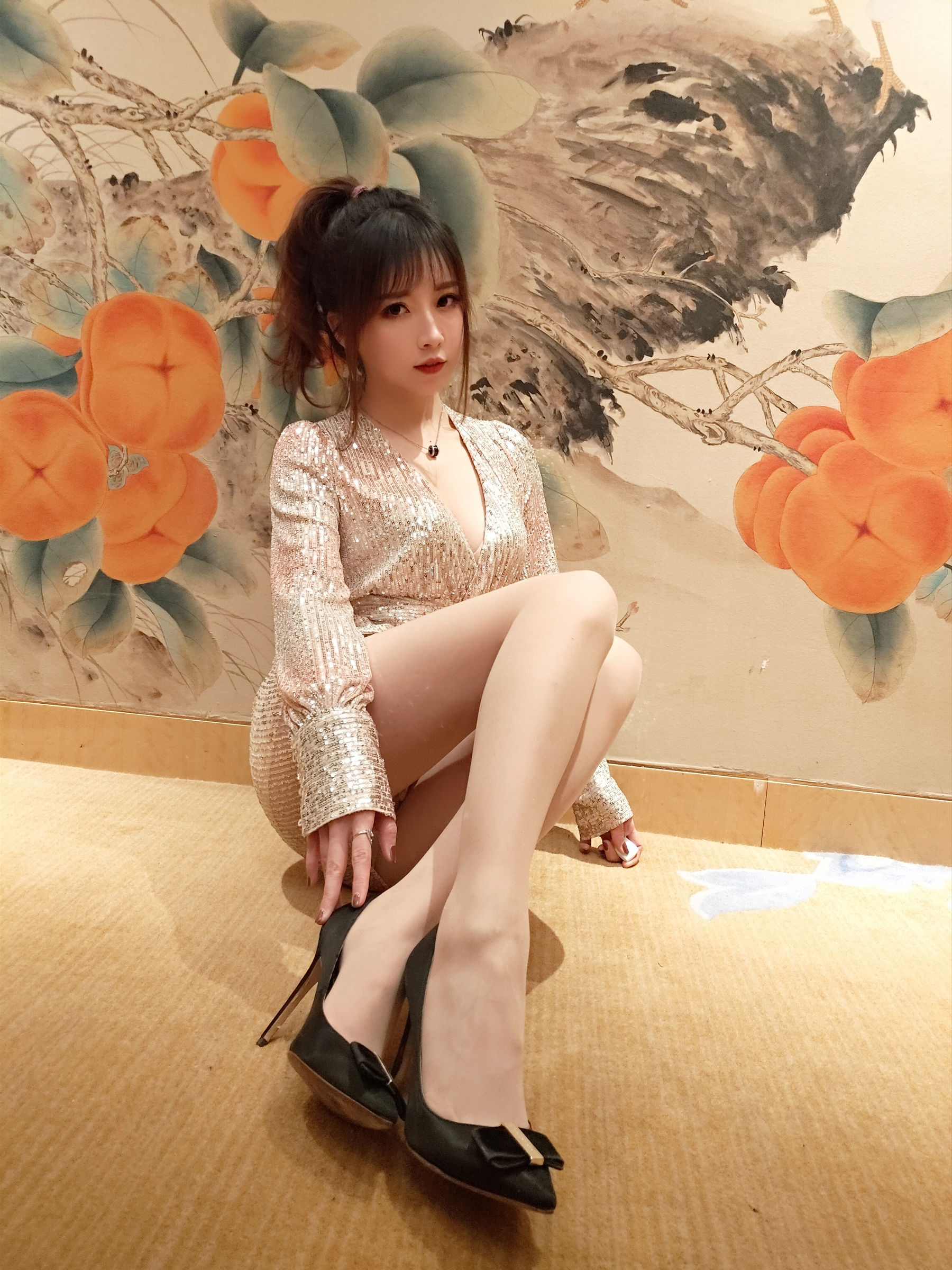 斗鱼主播小女巫露娜 - 亮片裙肉丝-图12