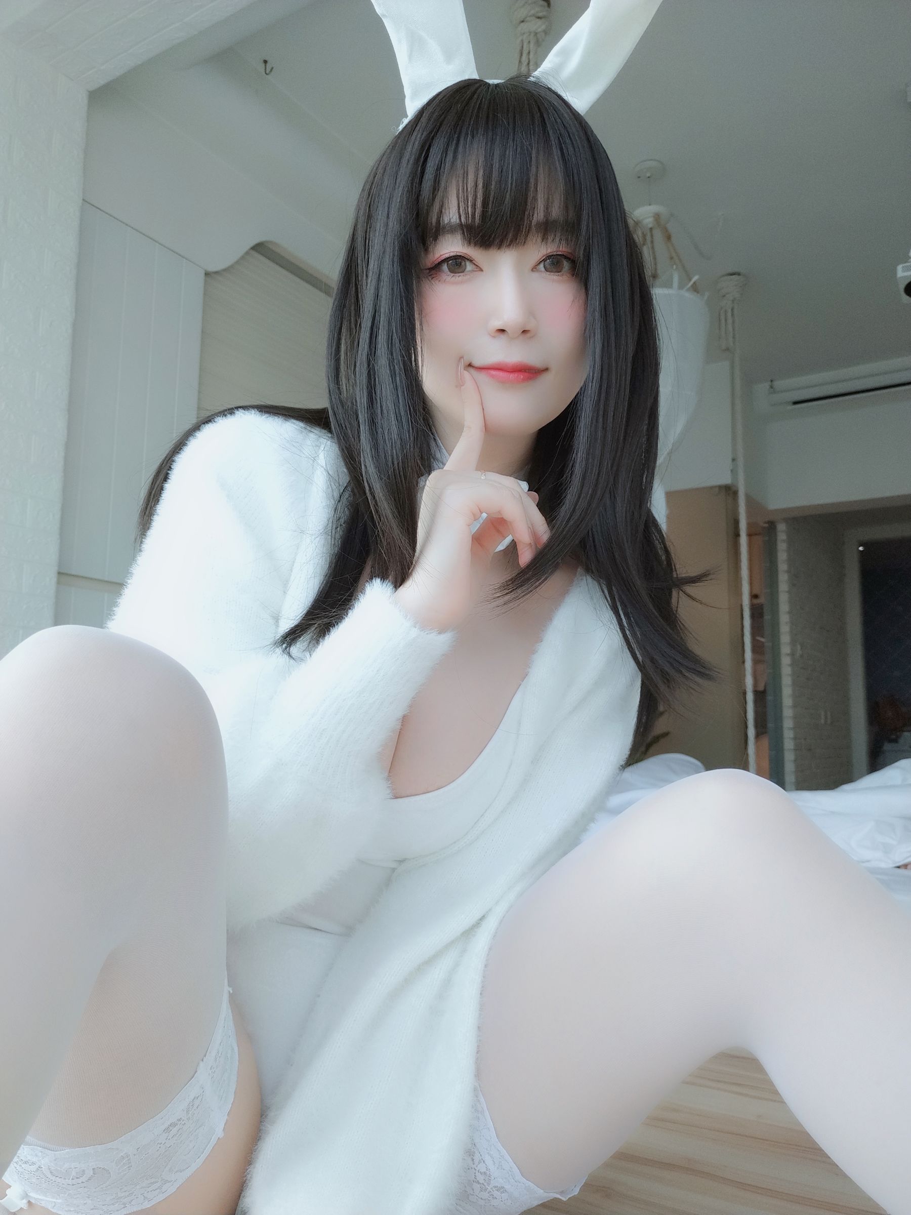 Coser小姐姐白银 - 白丝兔子-图46