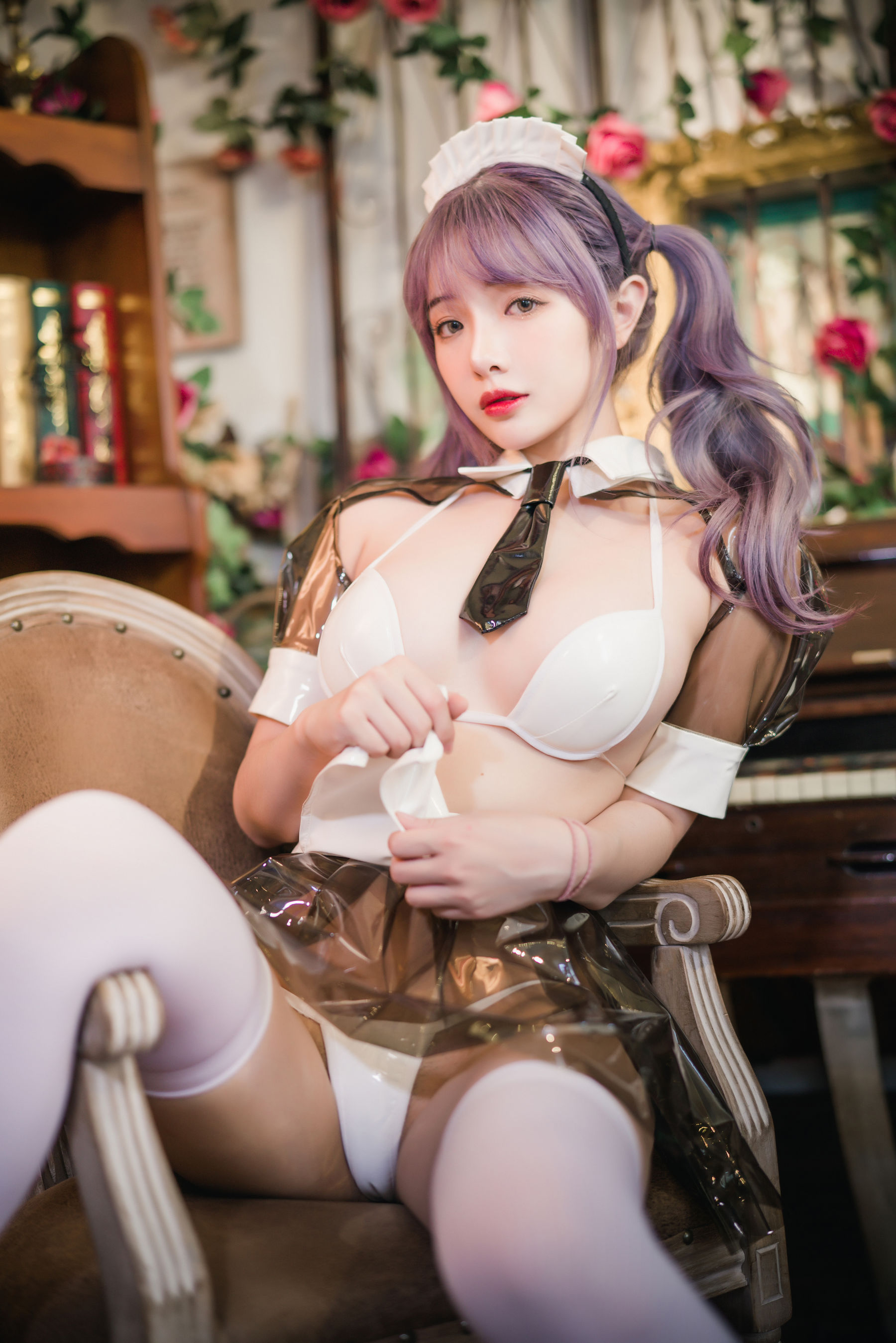 动漫博主雯妹 - 透明皮衣女仆-图9