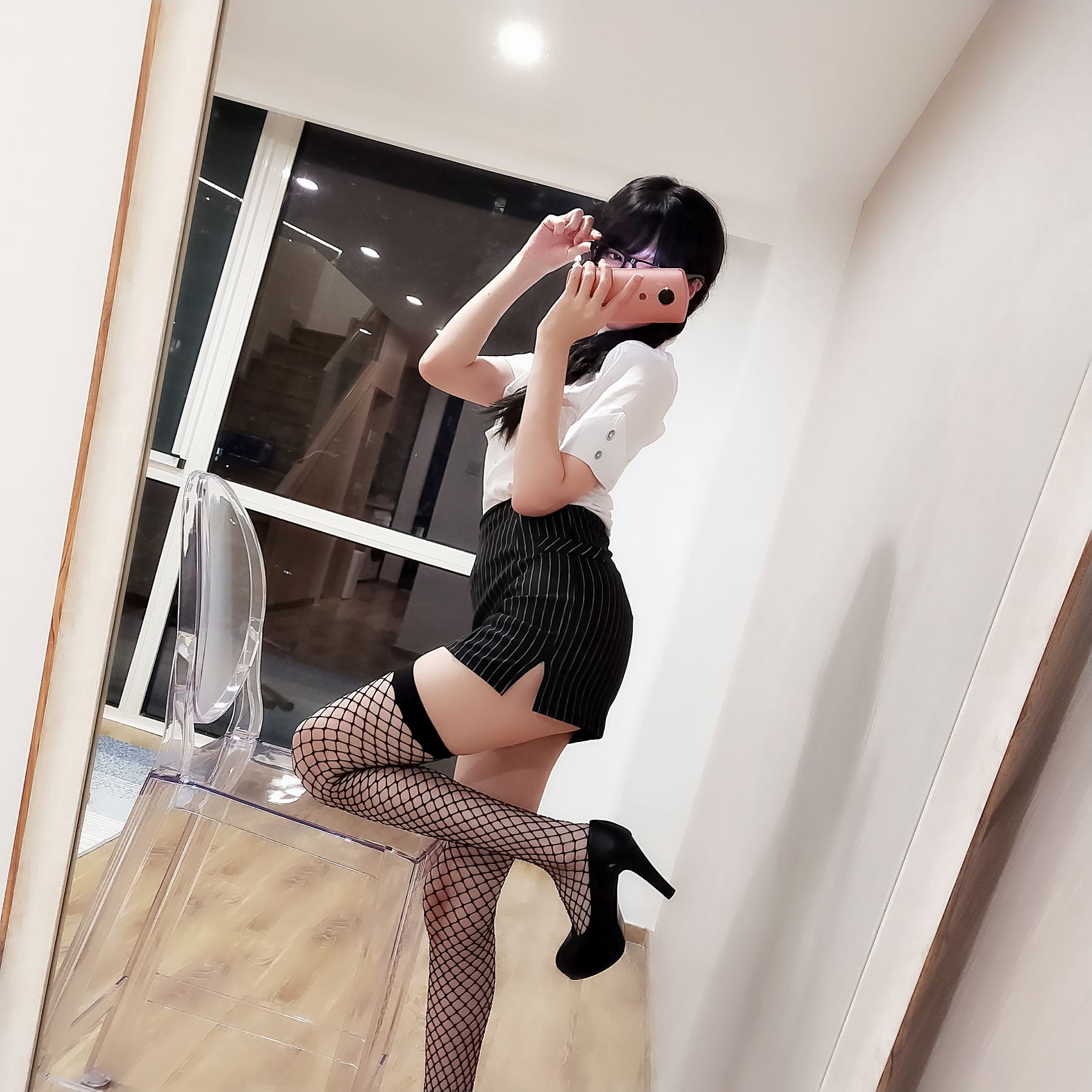 NAGISA魔物喵 - 黑丝网袜ol~~~-图0