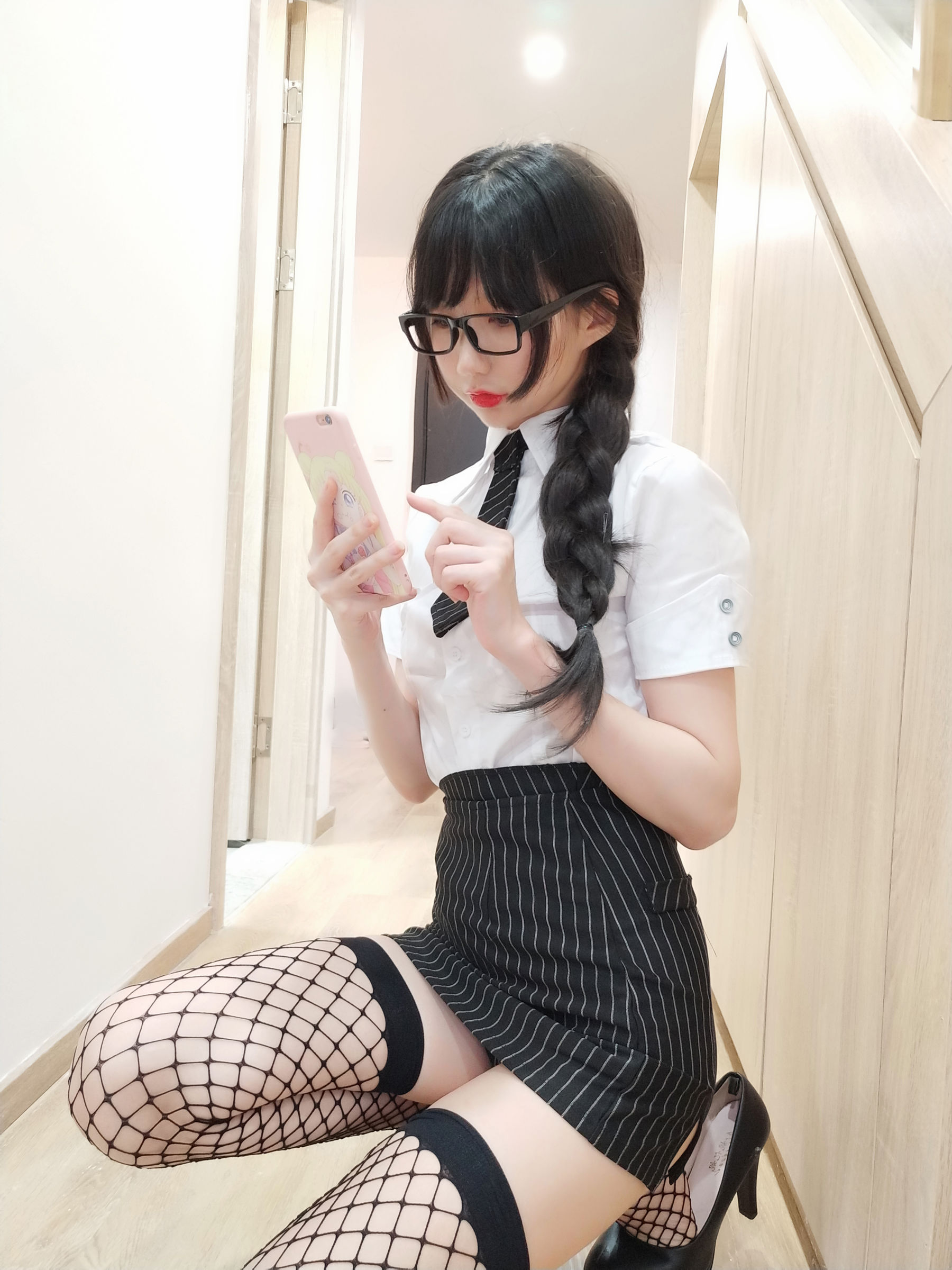 NAGISA魔物喵 - 黑丝网袜ol~~~-图9
