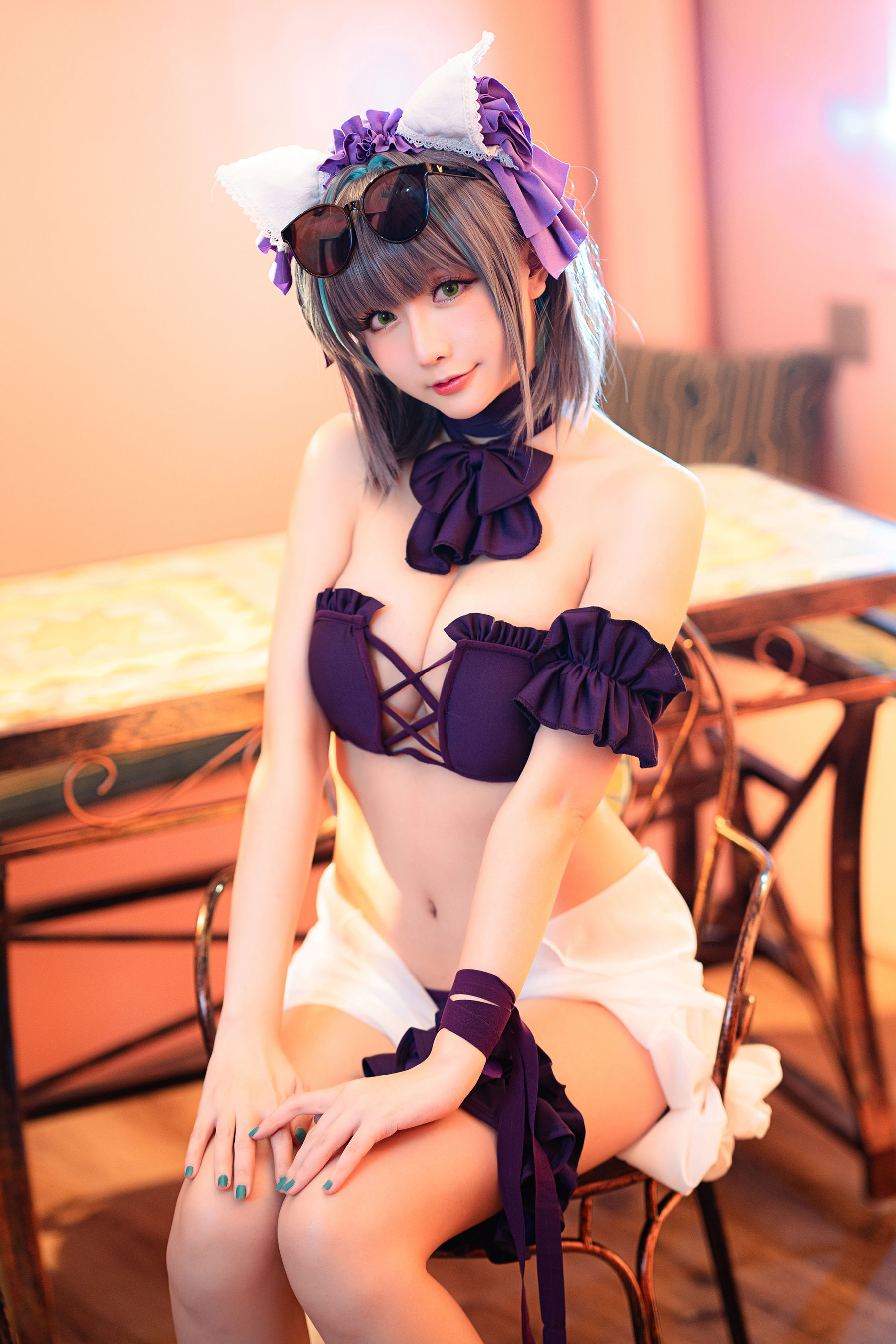 Coser小姐姐星之迟迟 - R-Maid《柴郡泳装》-图0