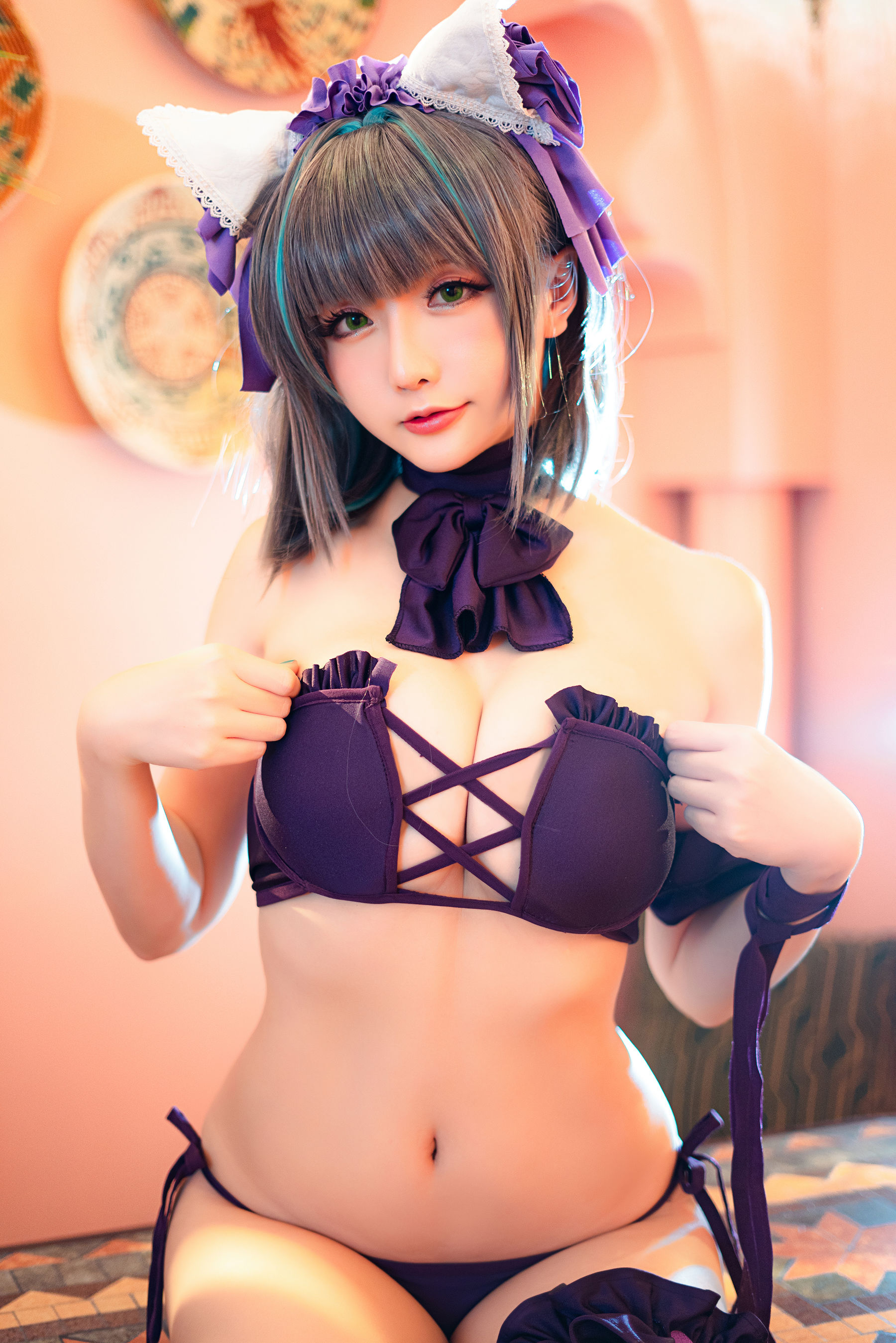 Coser小姐姐星之迟迟 - R-Maid《柴郡泳装》-图25