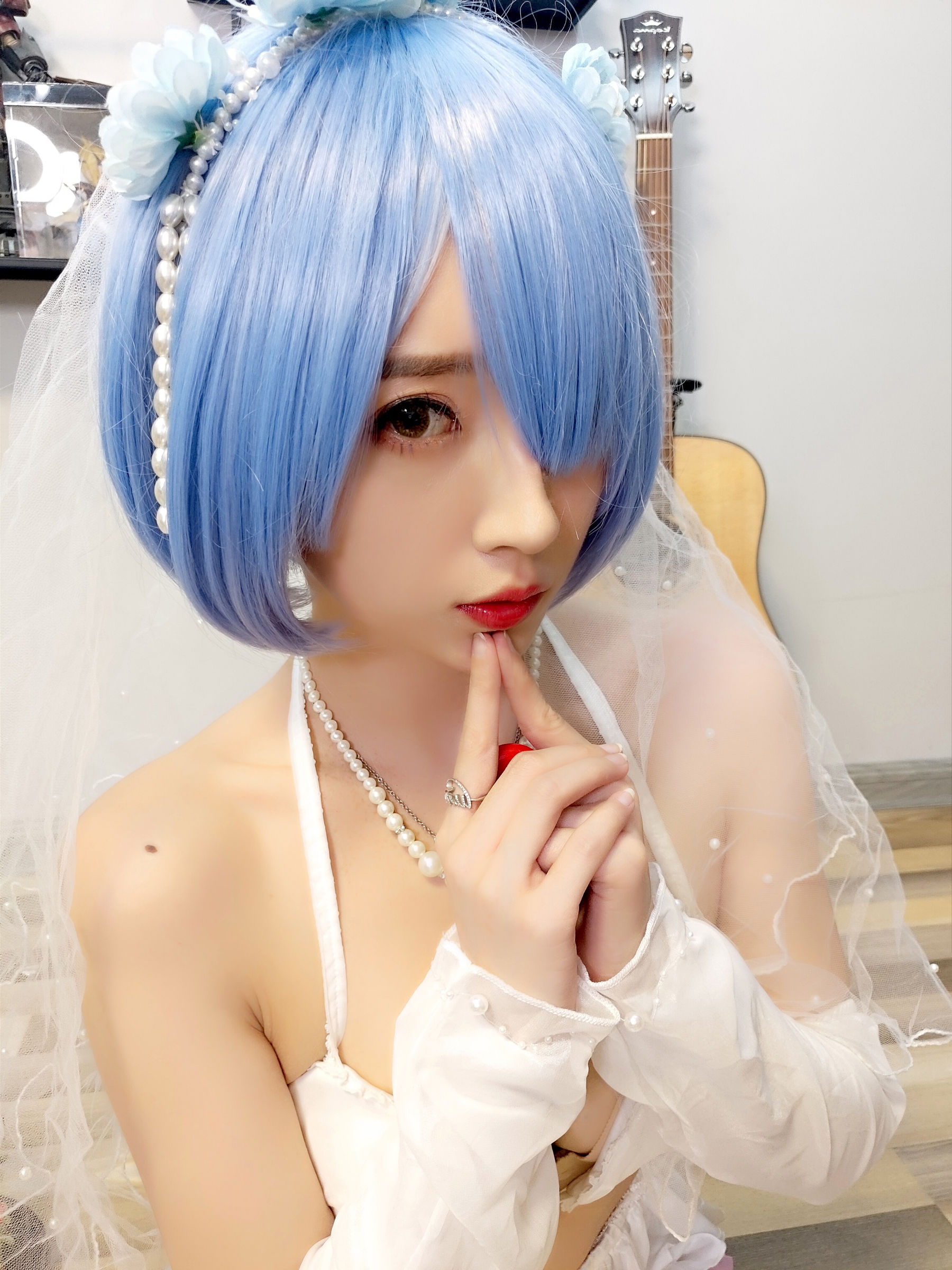 斗鱼主播小女巫露娜 - 雷姆婚纱-图9