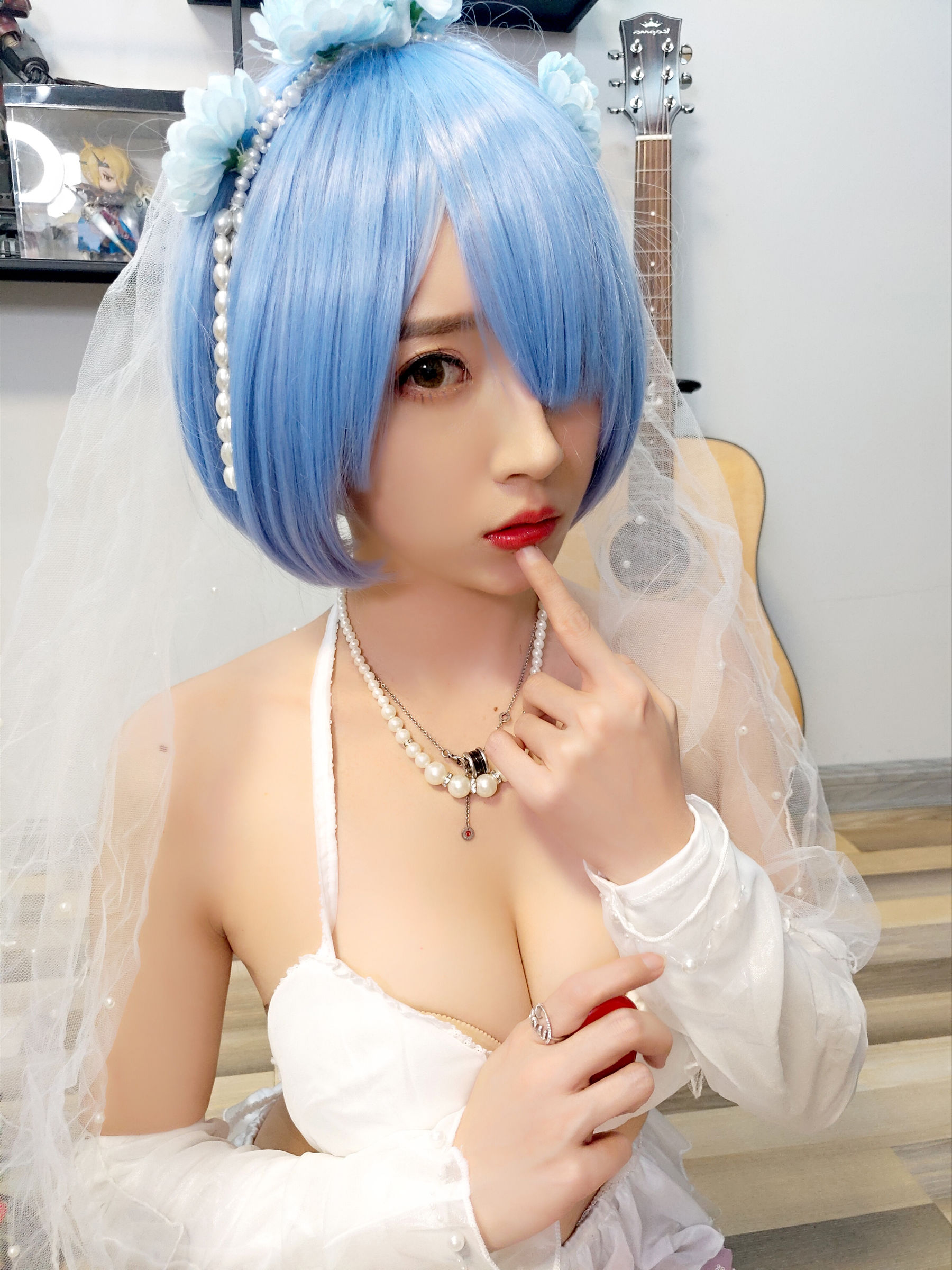 斗鱼主播小女巫露娜 - 雷姆婚纱-图10
