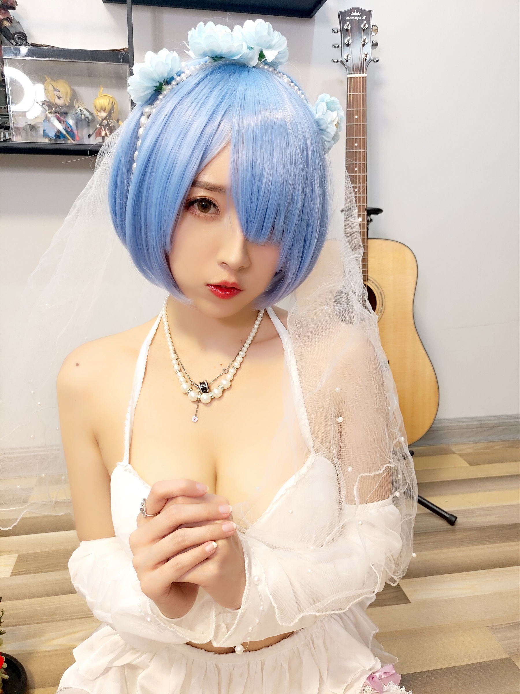 斗鱼主播小女巫露娜 - 雷姆婚纱-图11