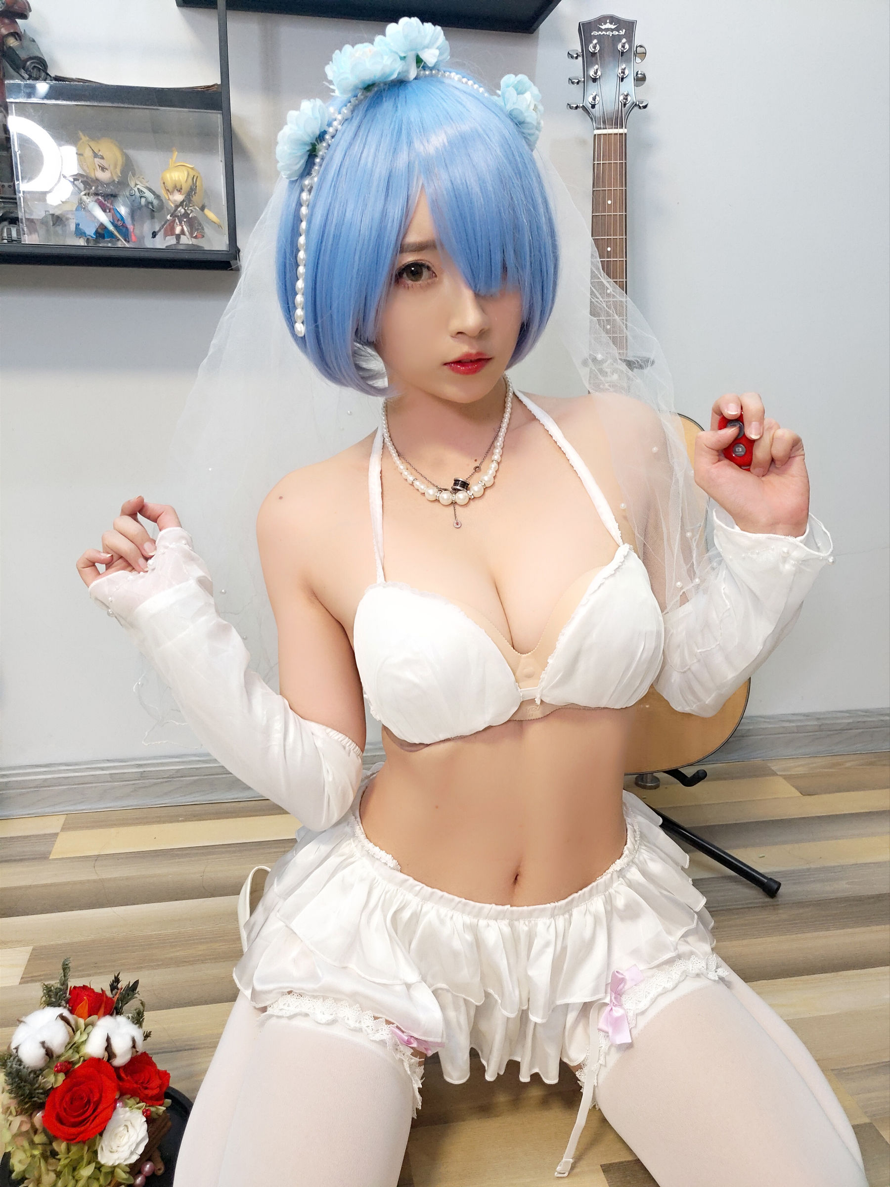 斗鱼主播小女巫露娜 - 雷姆婚纱-图12