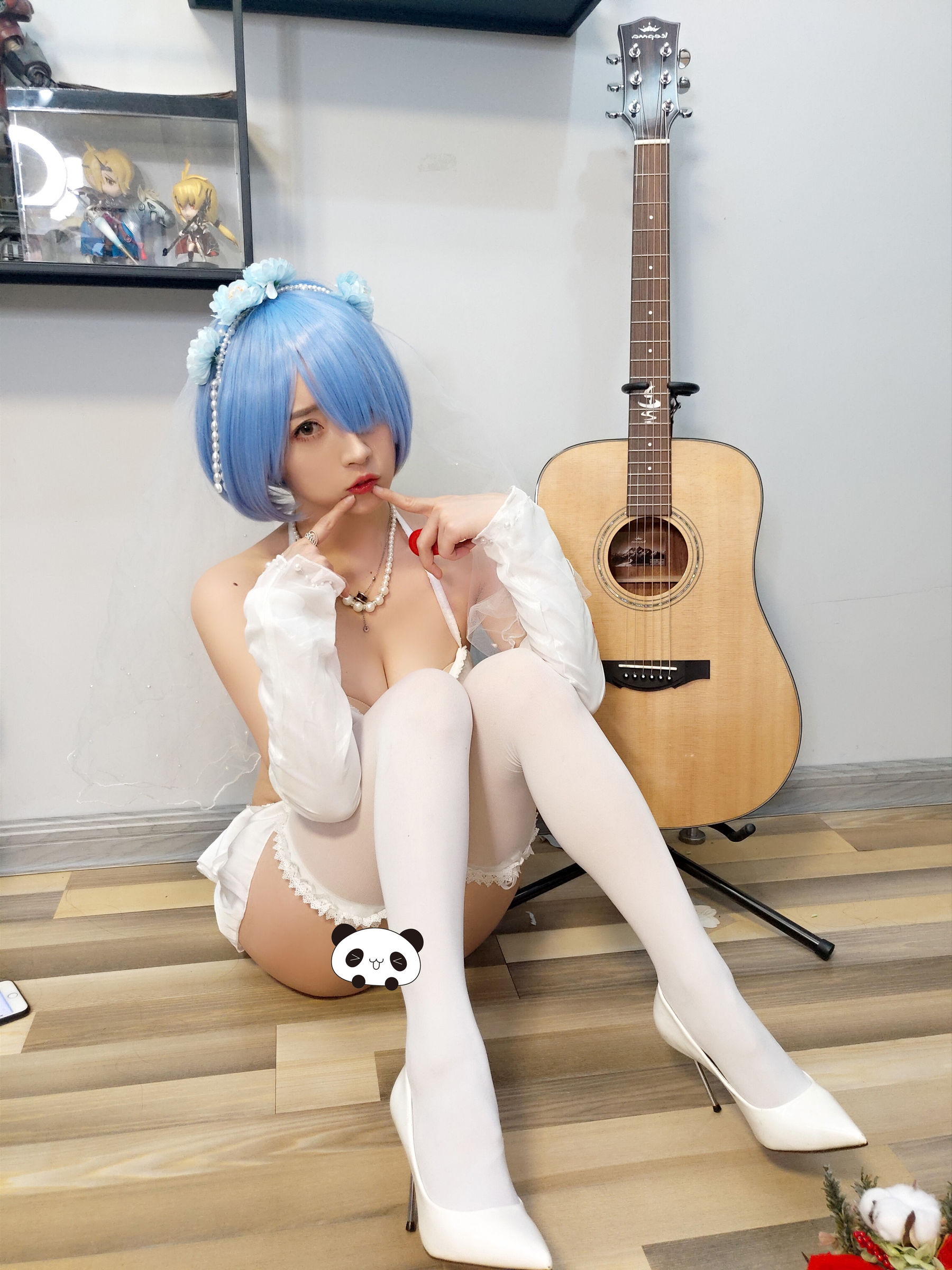斗鱼主播小女巫露娜 - 雷姆婚纱-图13