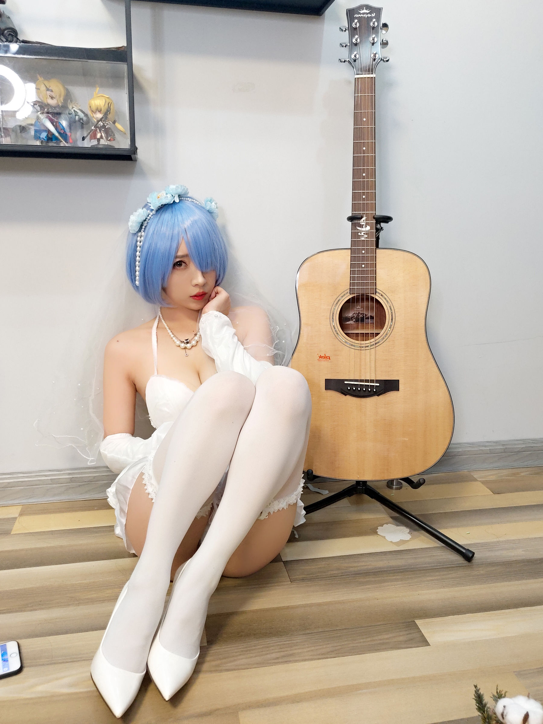 斗鱼主播小女巫露娜 - 雷姆婚纱-图15