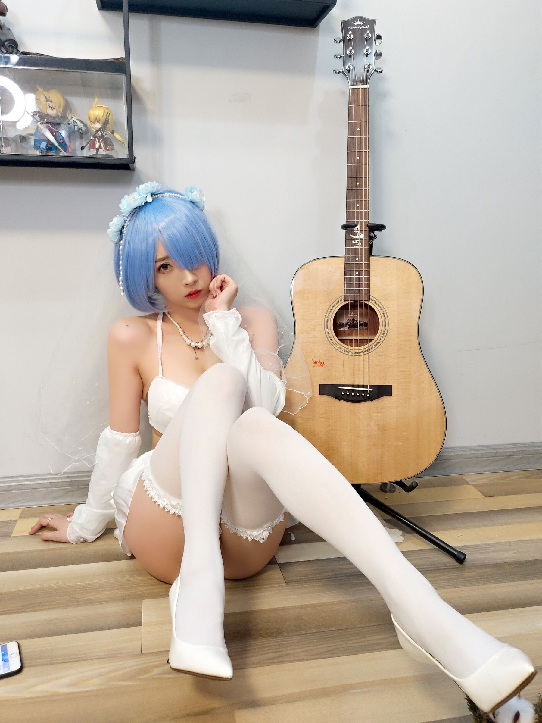 斗鱼主播小女巫露娜 - 雷姆婚纱-图16