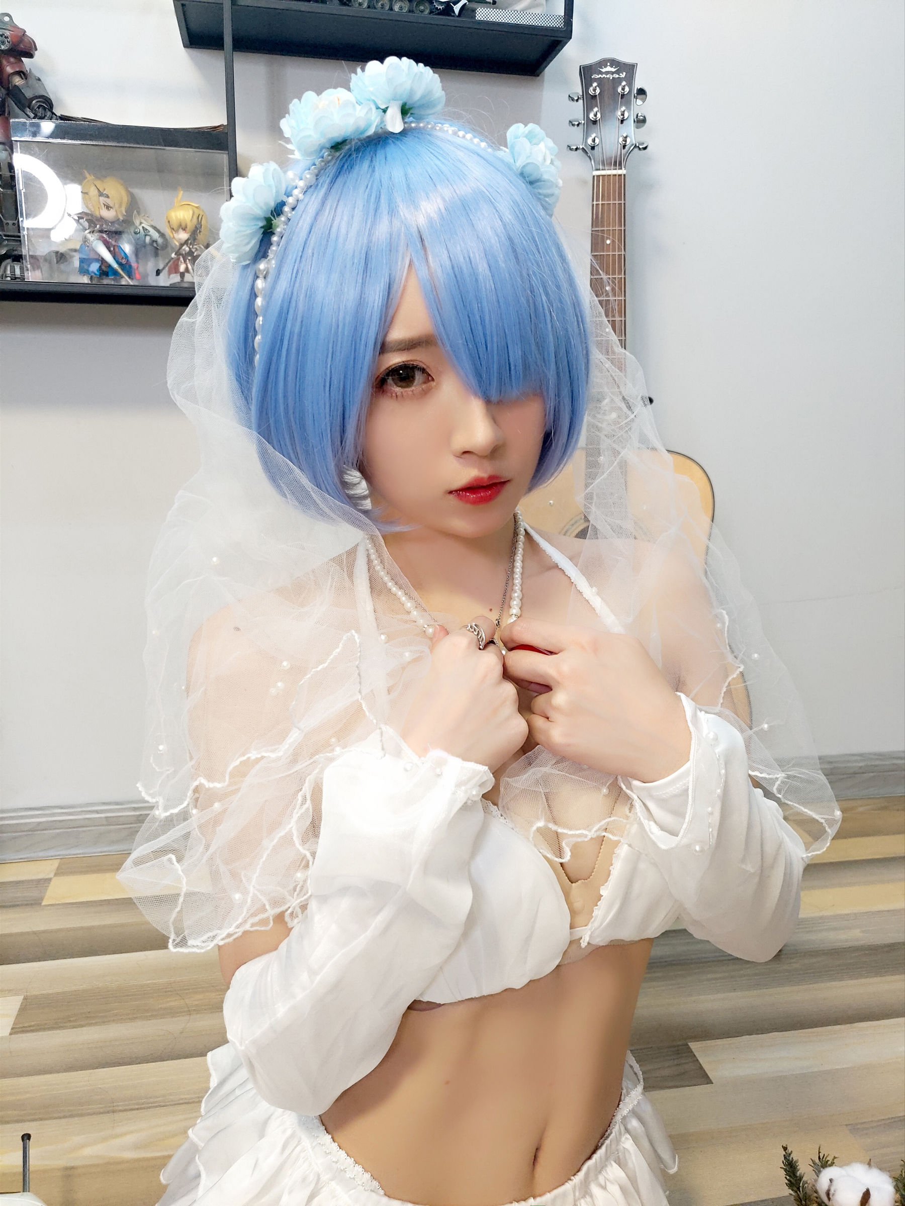 斗鱼主播小女巫露娜 - 雷姆婚纱-图17