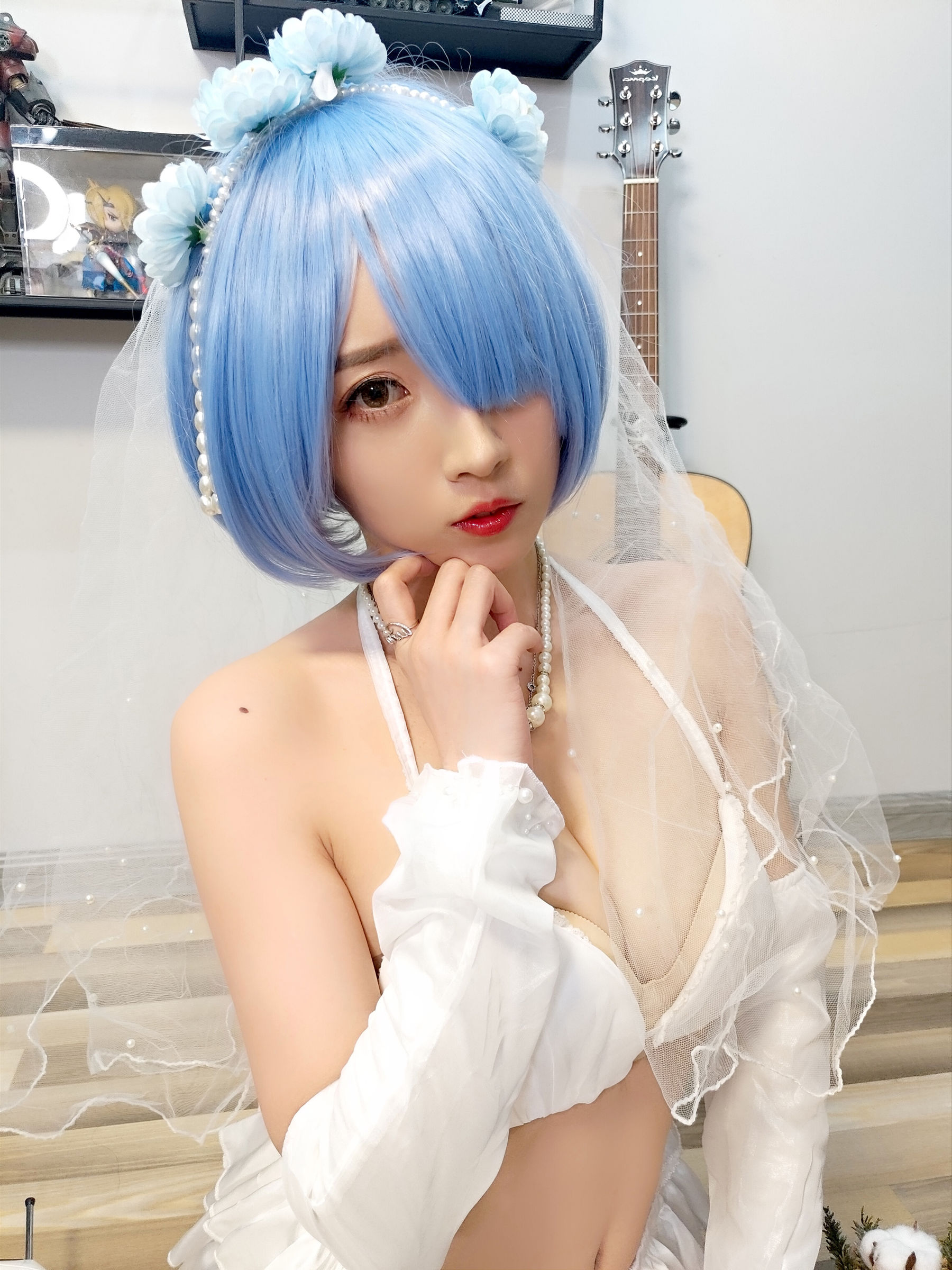 斗鱼主播小女巫露娜 - 雷姆婚纱-图18