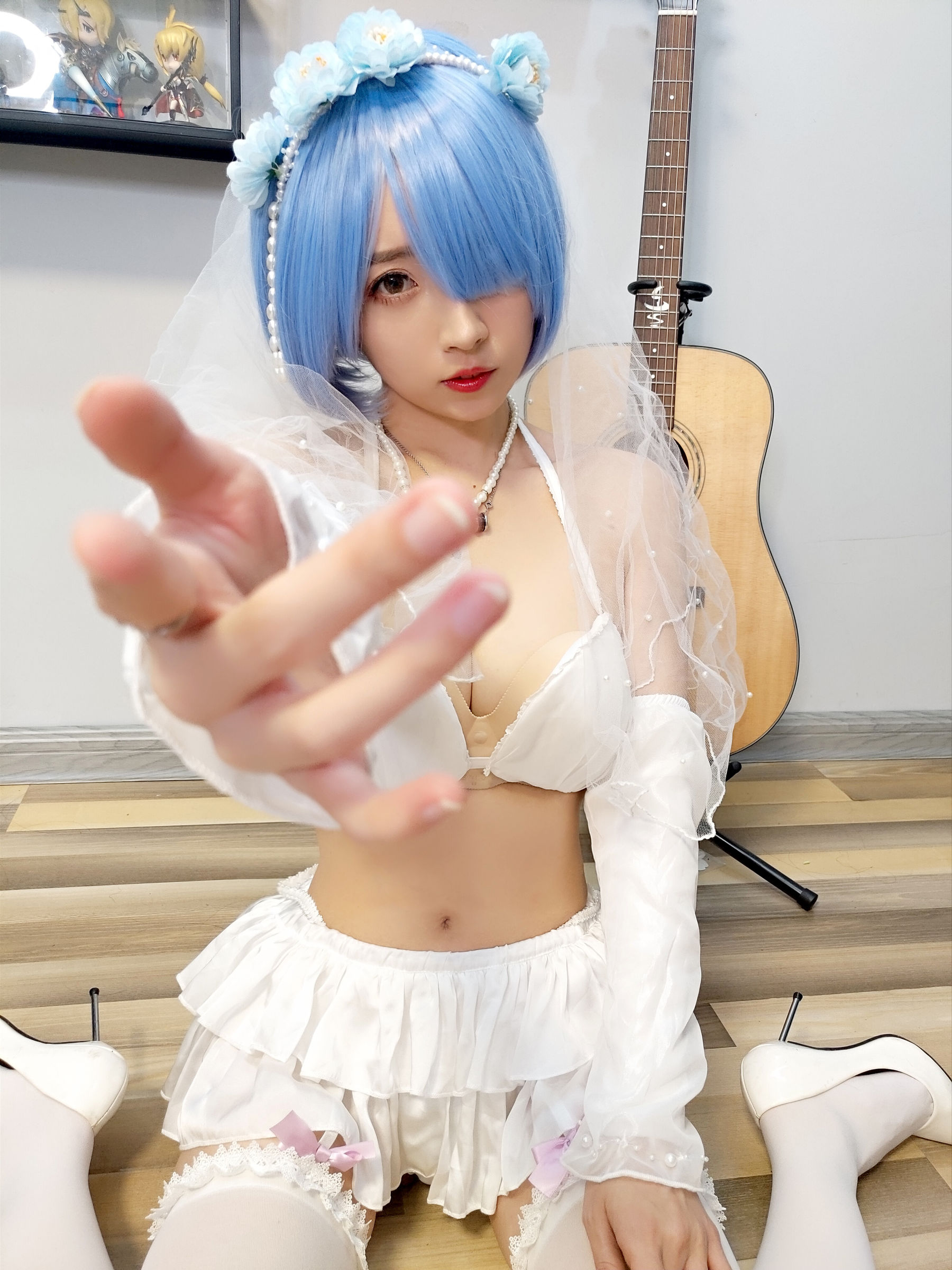 斗鱼主播小女巫露娜 - 雷姆婚纱-图22