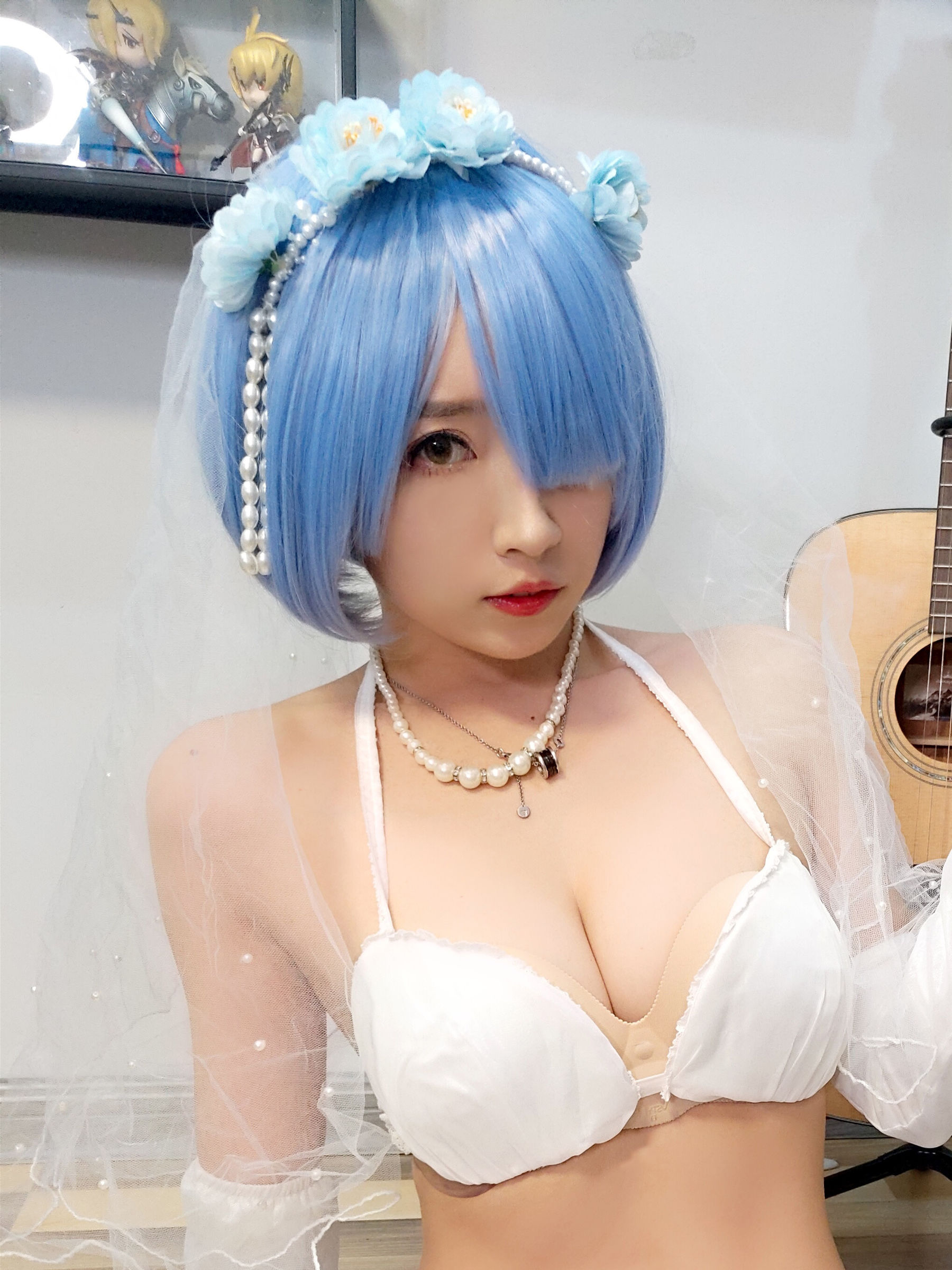 斗鱼主播小女巫露娜 - 雷姆婚纱-图23