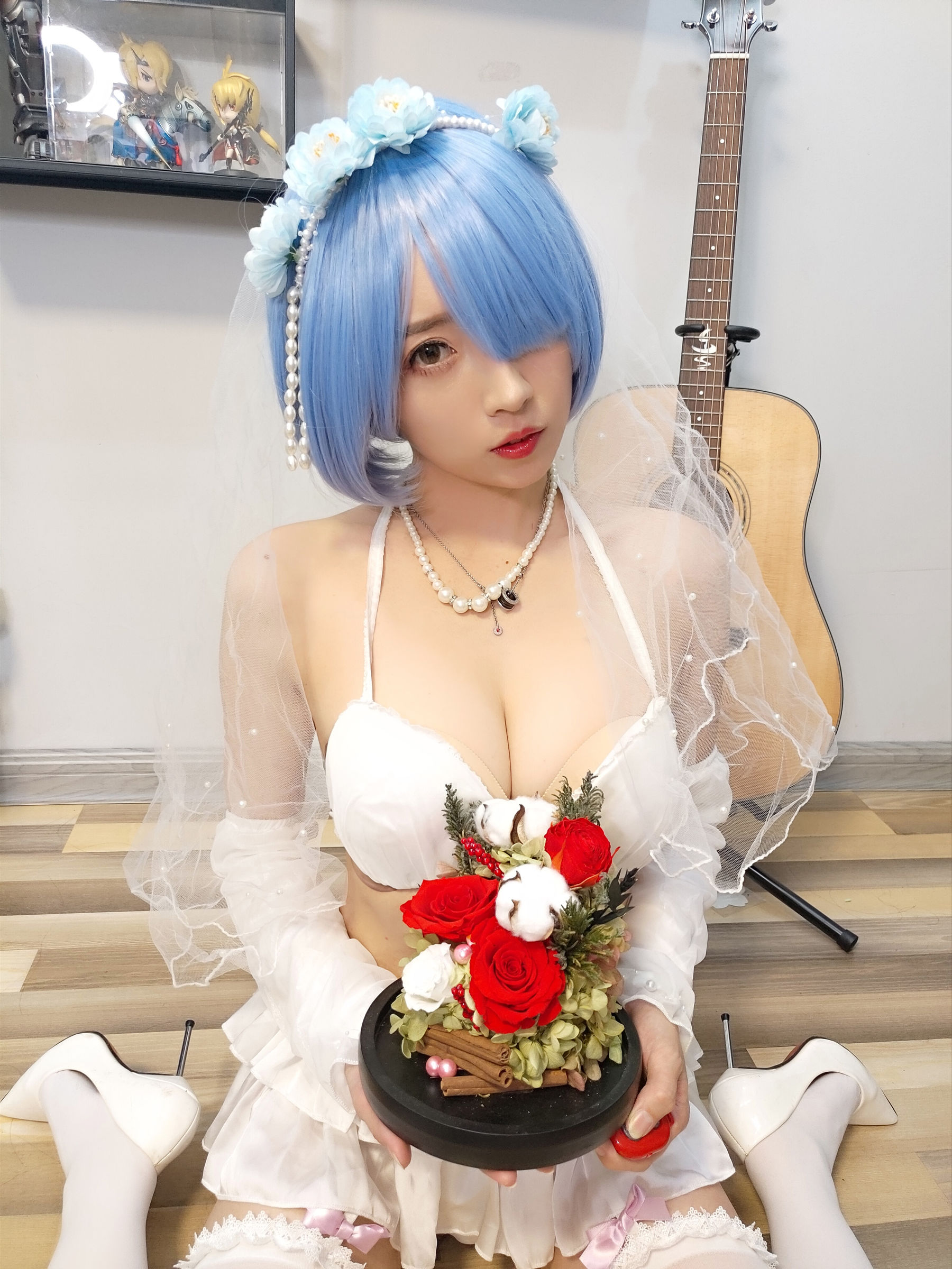 斗鱼主播小女巫露娜 - 雷姆婚纱-图25