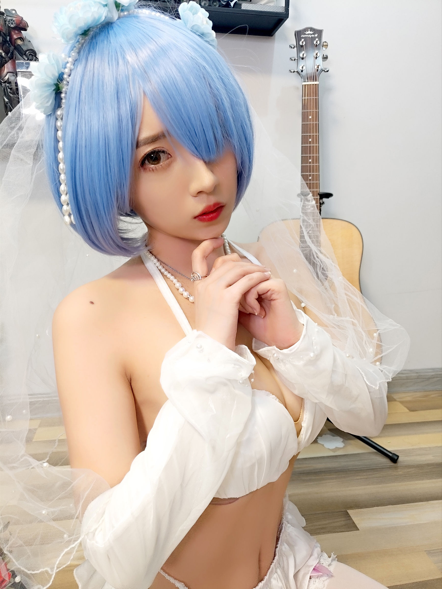 斗鱼主播小女巫露娜 - 雷姆婚纱-图8