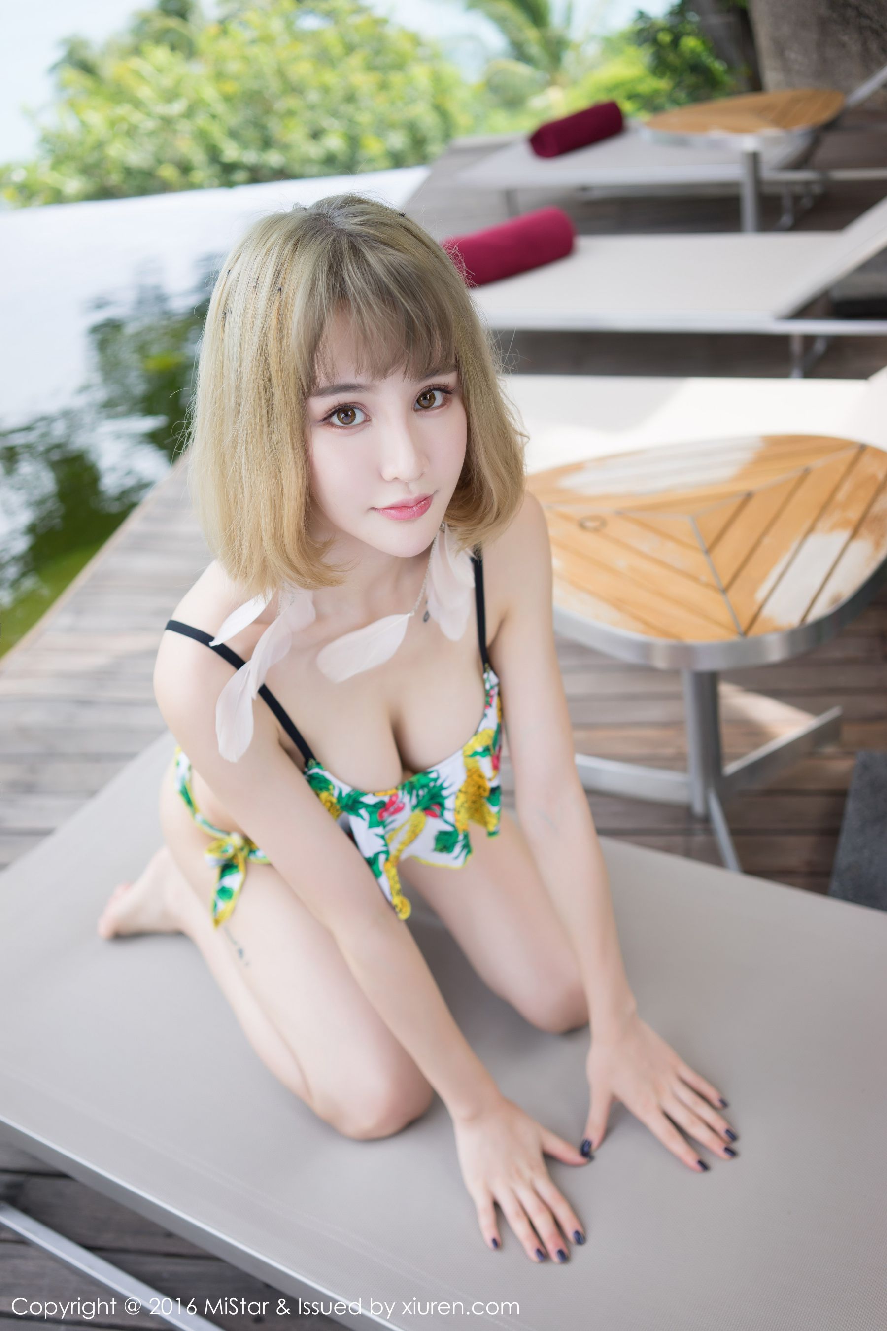 Cheryl青树《苏梅岛旅拍》清新比基尼+衬衫系列  Vol.118-图0