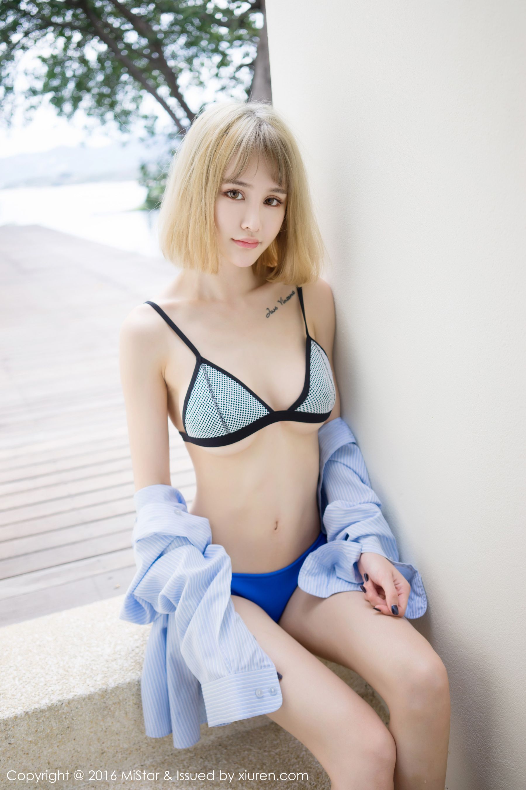 Cheryl青树《苏梅岛旅拍》清新比基尼+衬衫系列  Vol.118-图38
