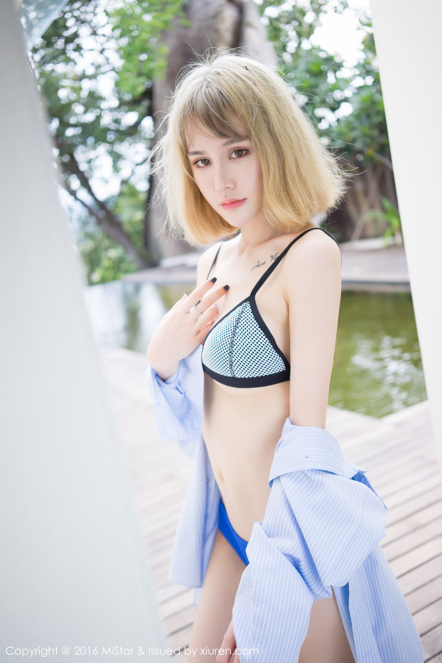 Cheryl青树《苏梅岛旅拍》清新比基尼+衬衫系列  Vol.118-图44