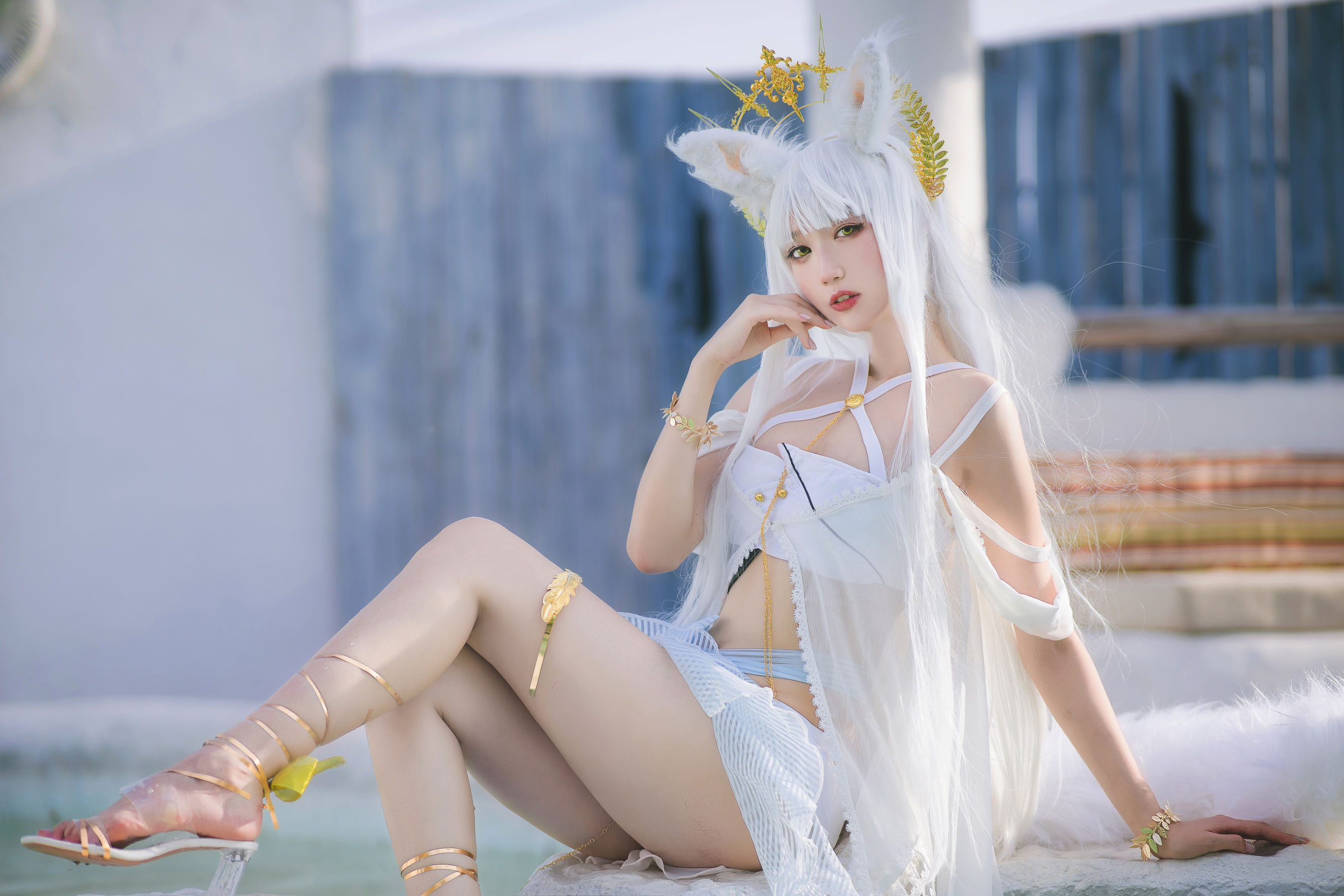 周叽是可爱兔兔 - 白金泳装-图12