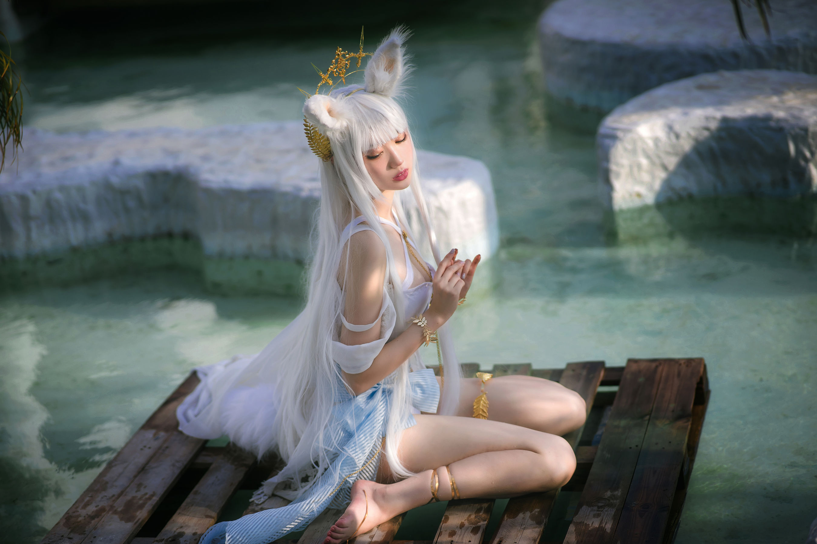 周叽是可爱兔兔 - 白金泳装-图17