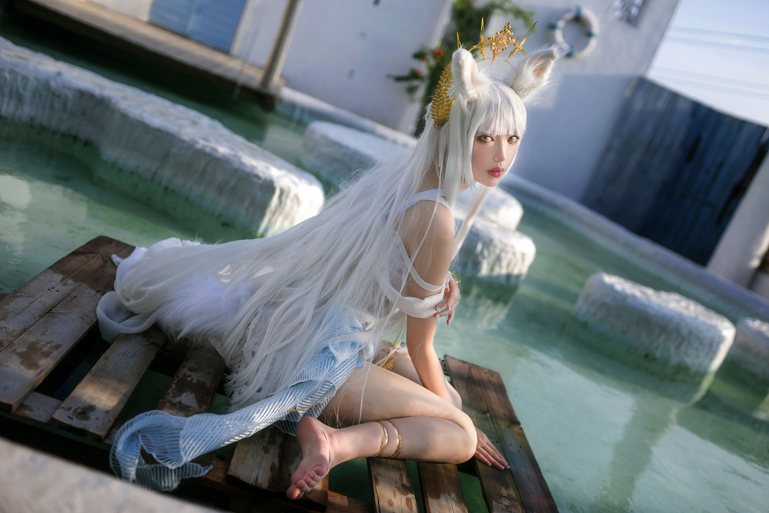 周叽是可爱兔兔 - 白金泳装-图18