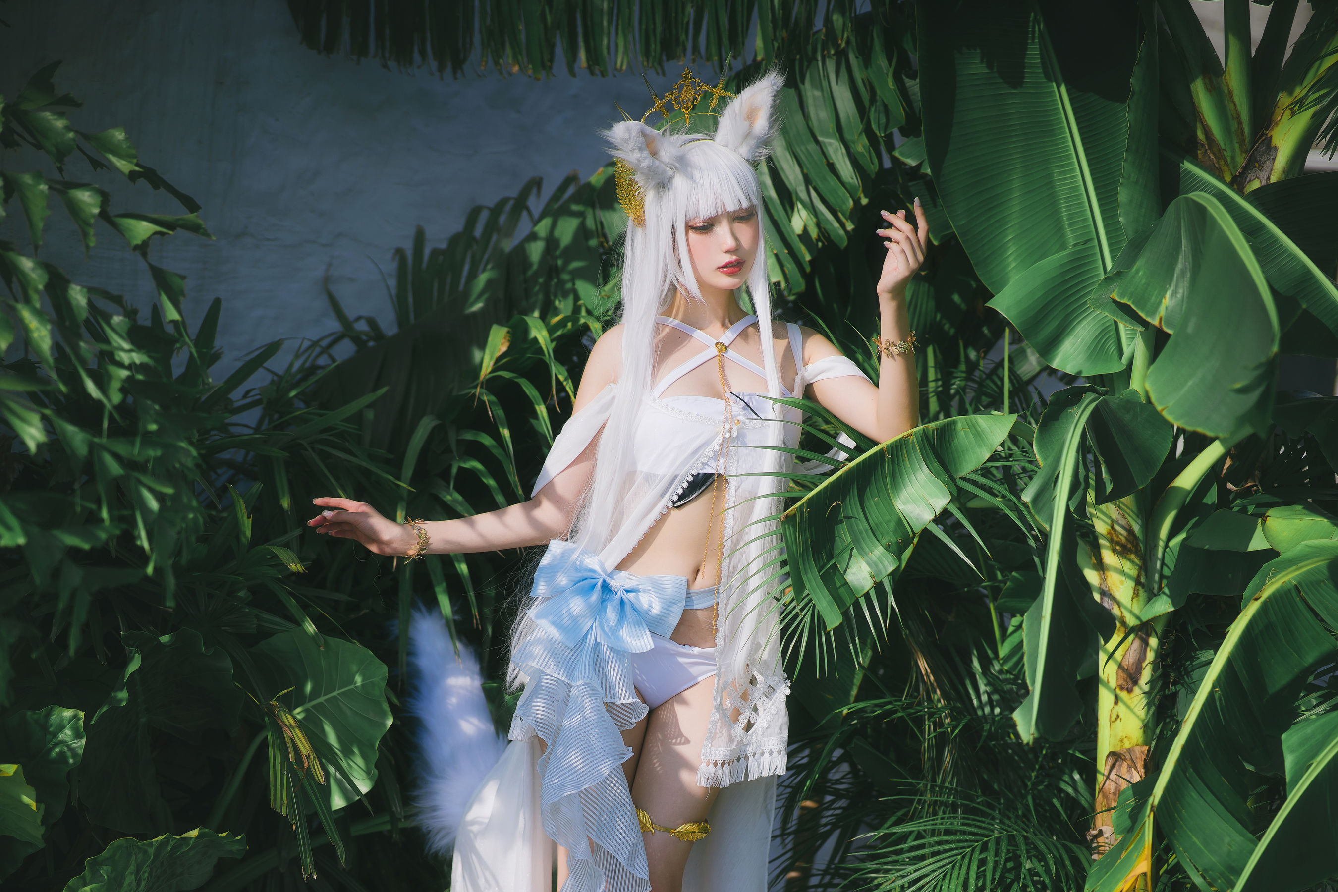 周叽是可爱兔兔 - 白金泳装-图1