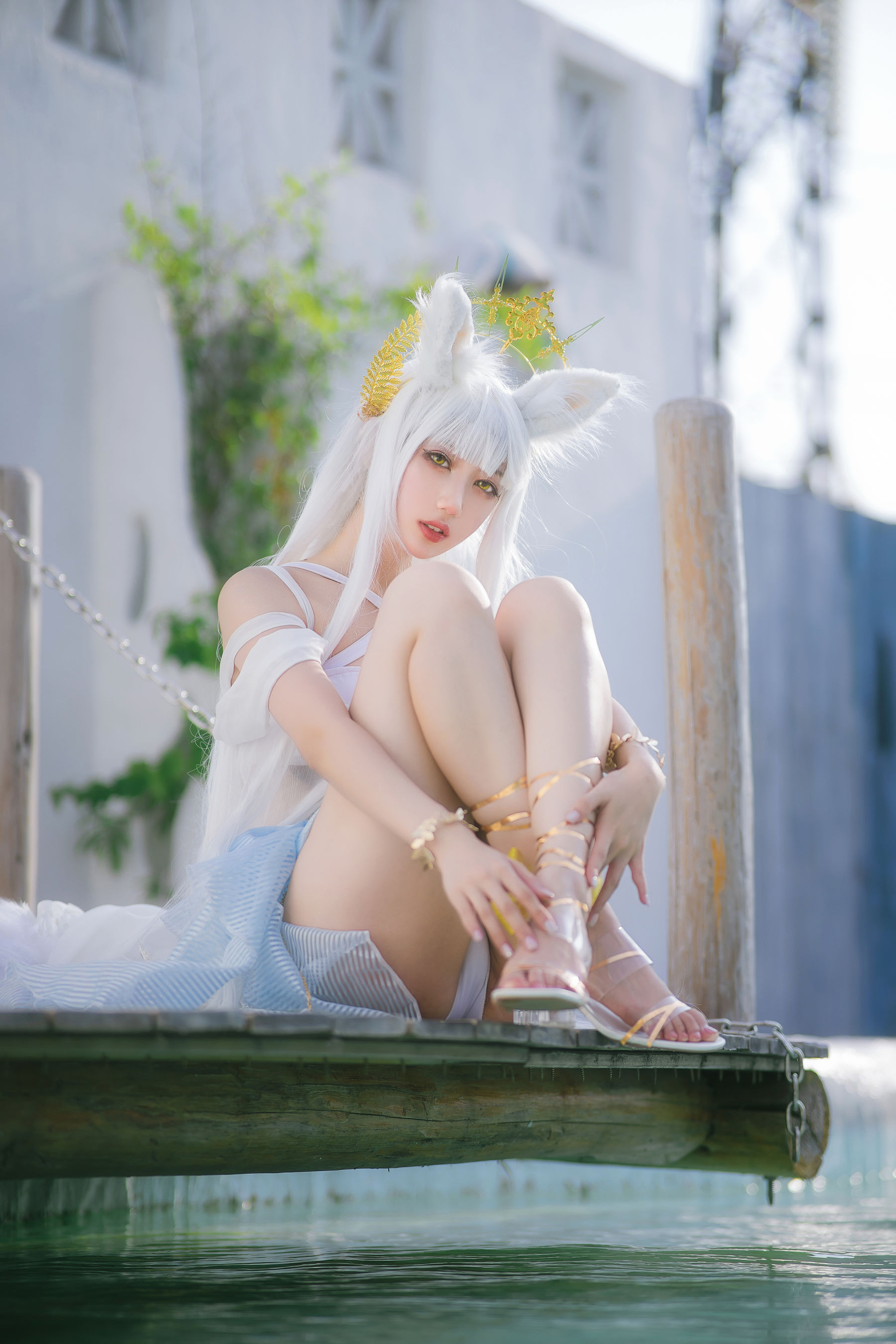 周叽是可爱兔兔 - 白金泳装-图8