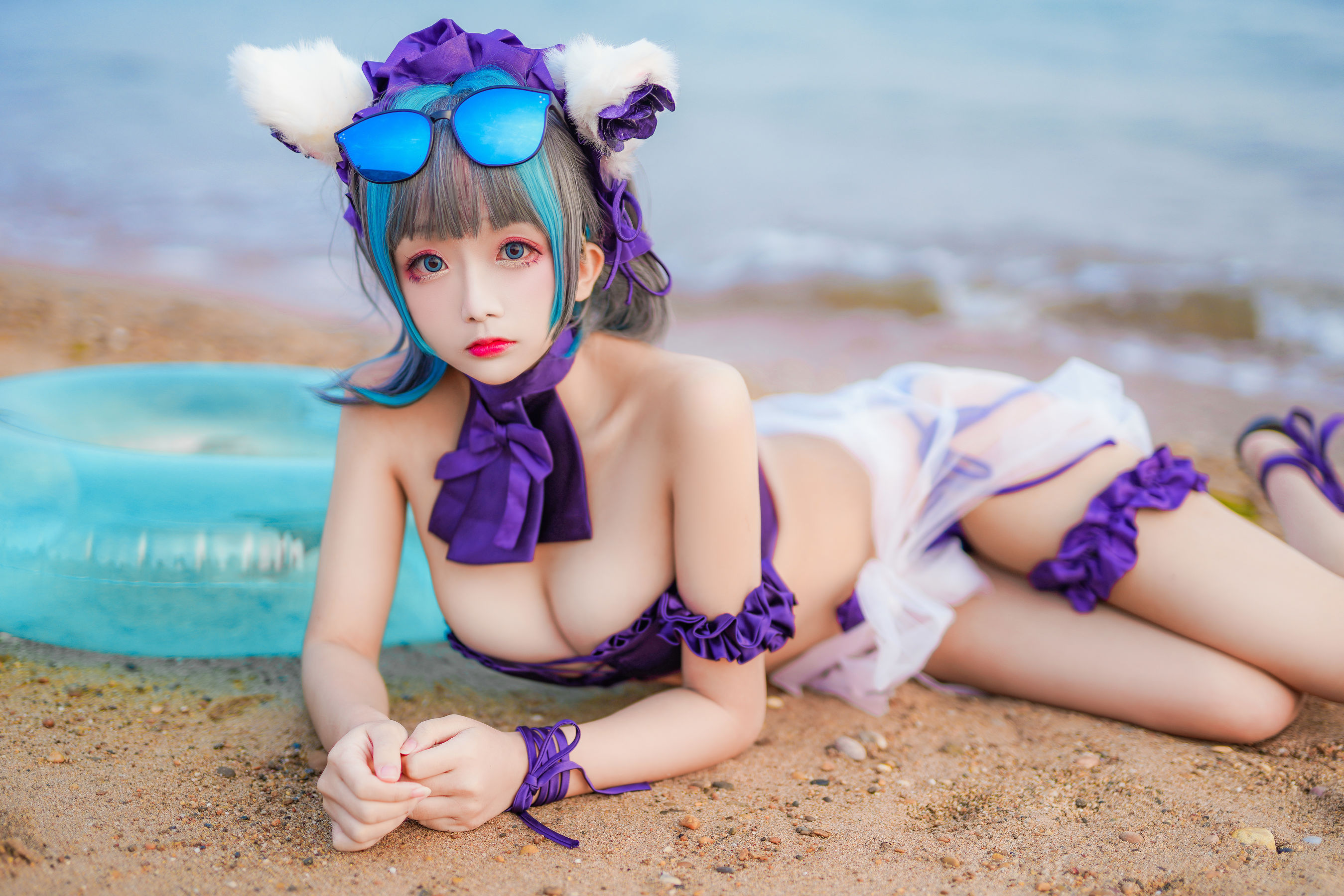 Cosplay日奈娇 - 柴郡猫泳装-图26
