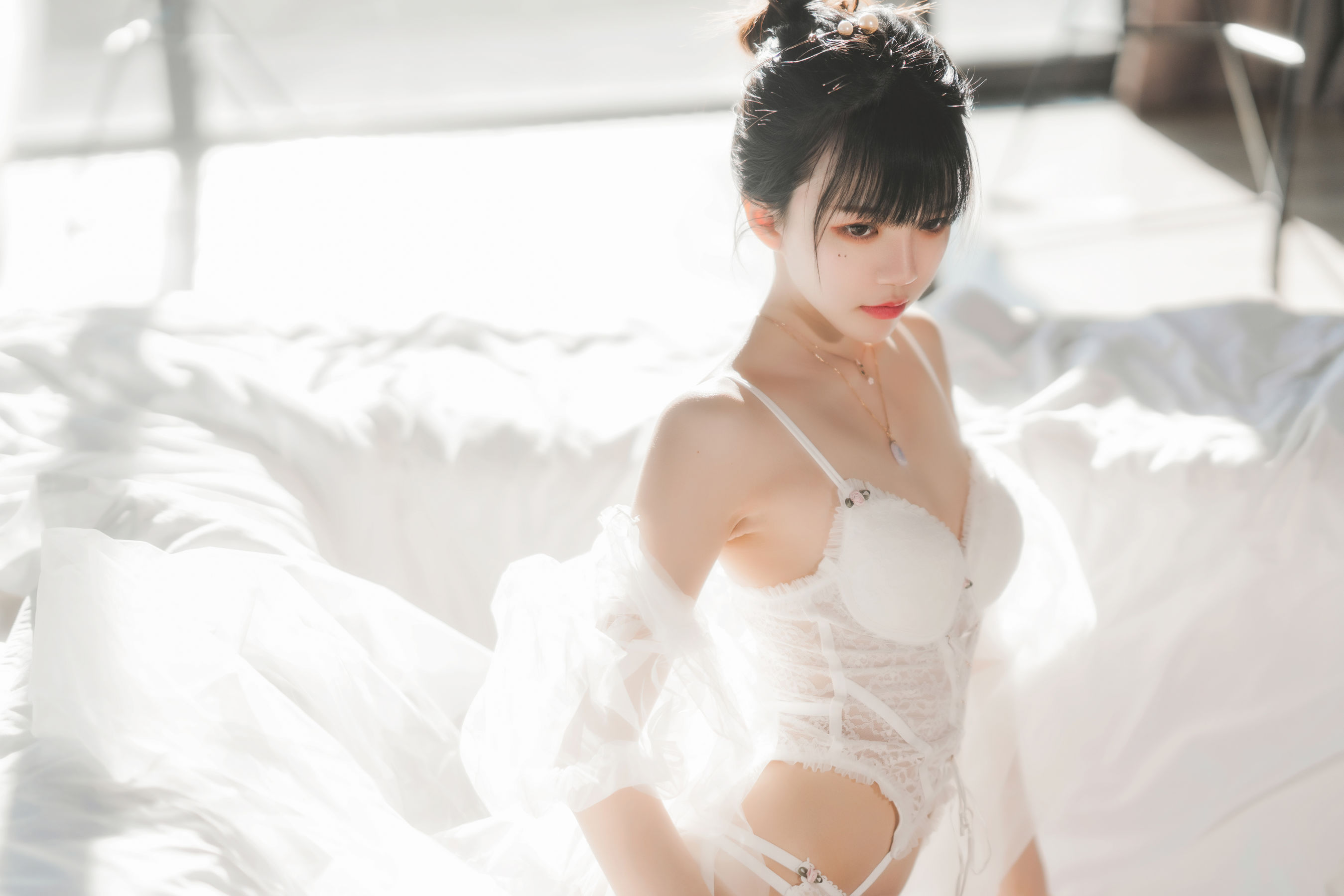 桜桃喵 - 白纱糖01-图7