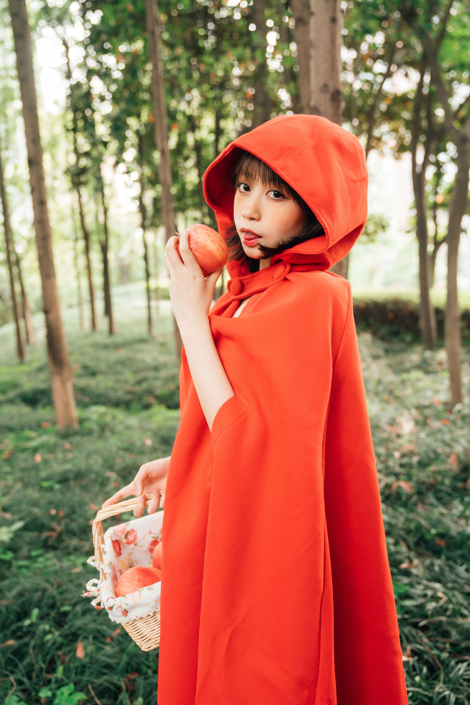 萌妹奈汐酱nice - 大红帽-图0