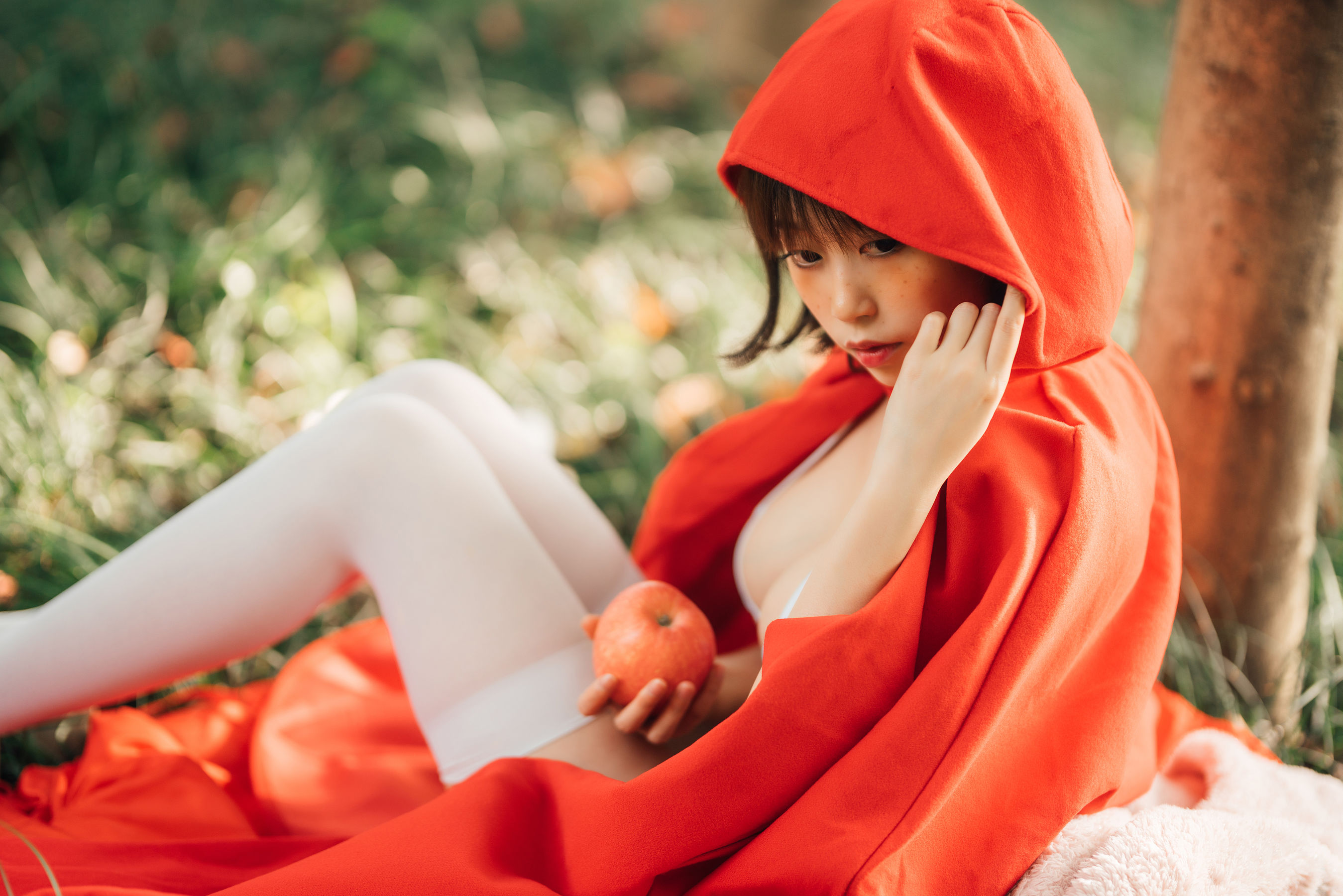 萌妹奈汐酱nice - 大红帽-图8