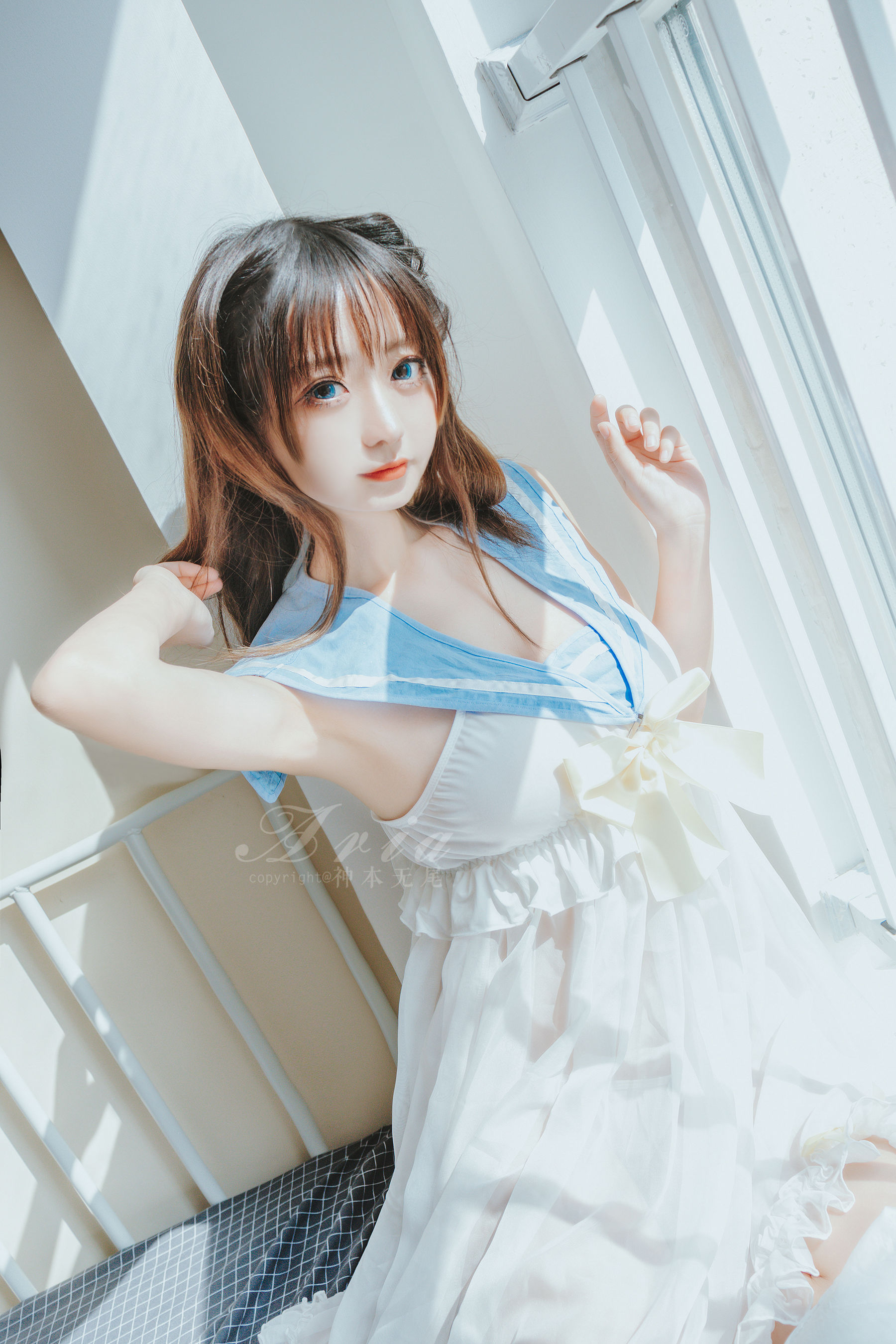 神本无尾_Aria - 蓝色睡裙-图3