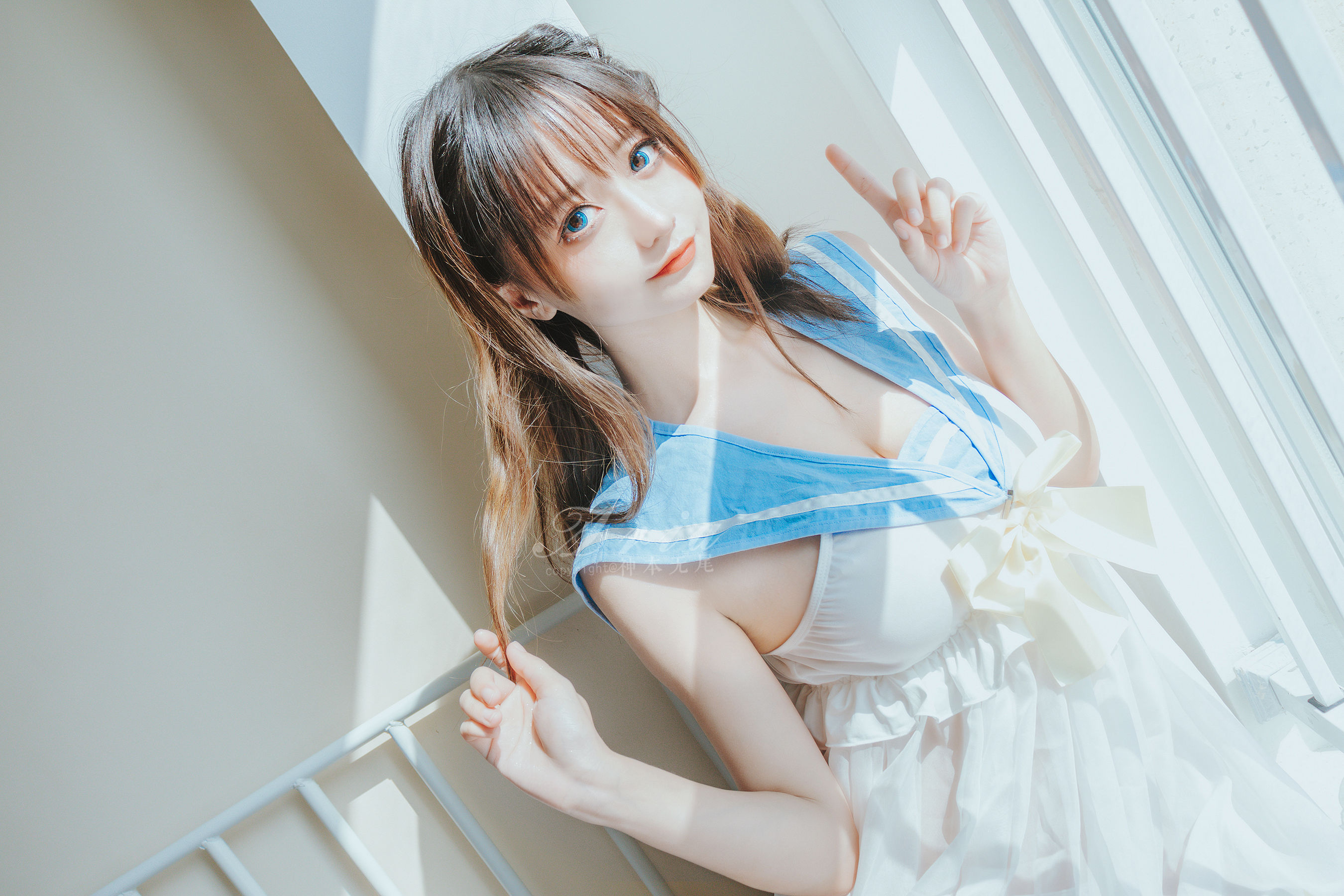 神本无尾_Aria - 蓝色睡裙-图4