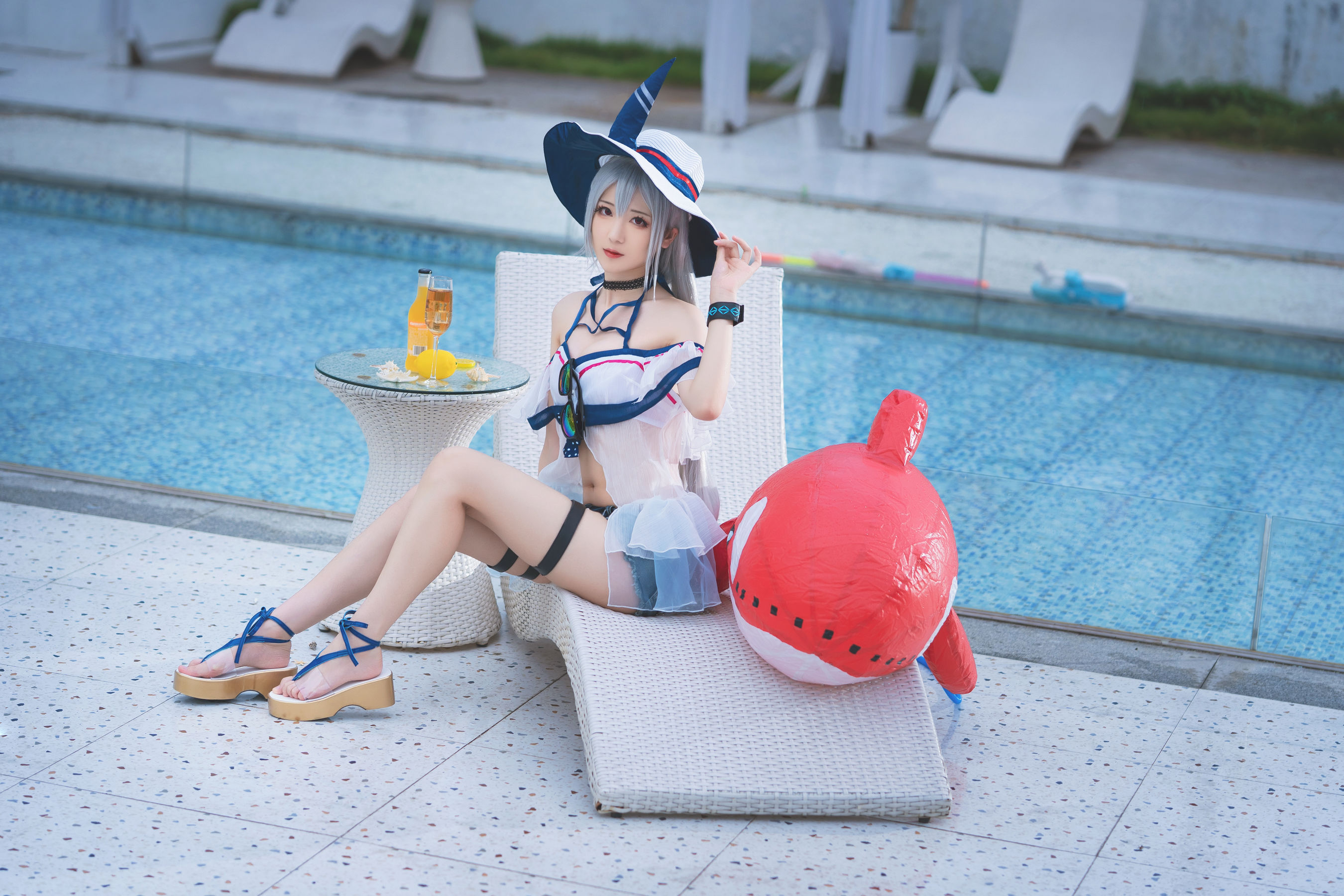 小姐姐弥音音ww - 明日方舟 斯卡蒂泳装-图14