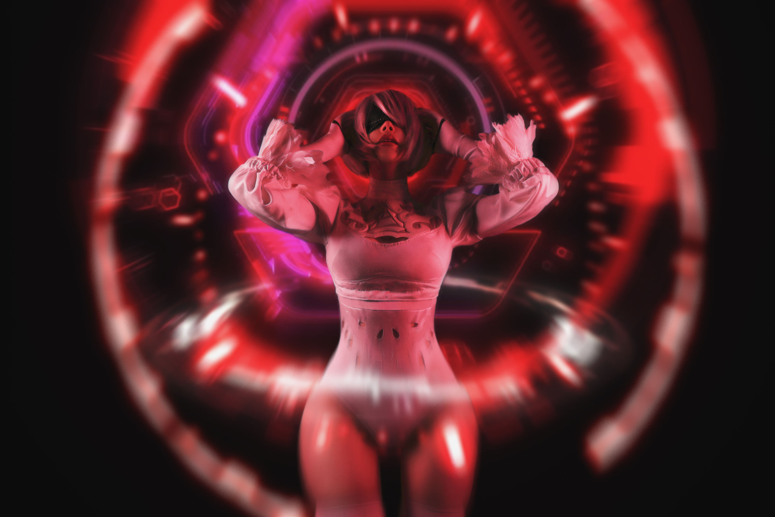 国外美女SayaTheFox - 2B White Dress-图4