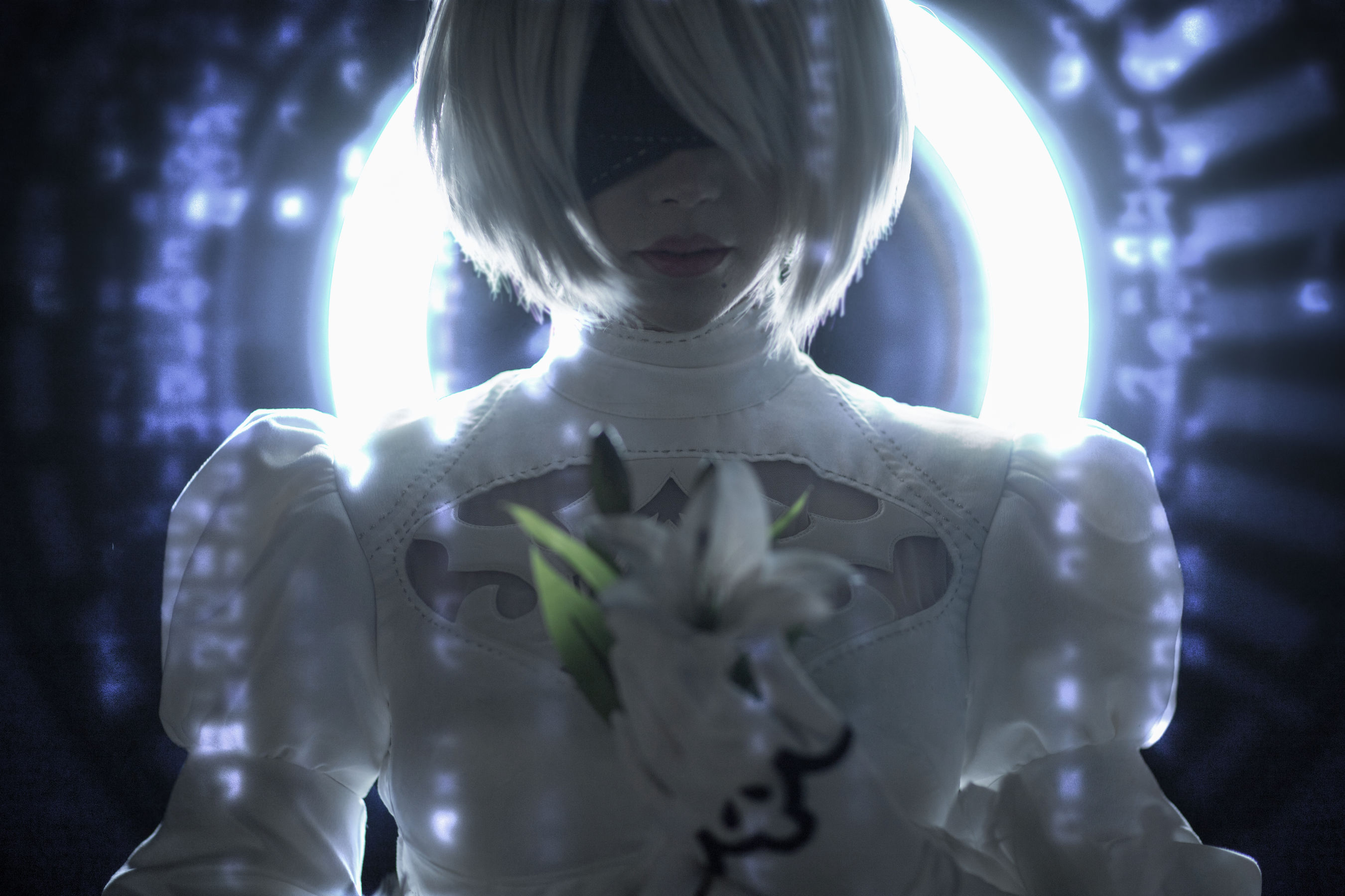 国外美女SayaTheFox - 2B White Dress-图5