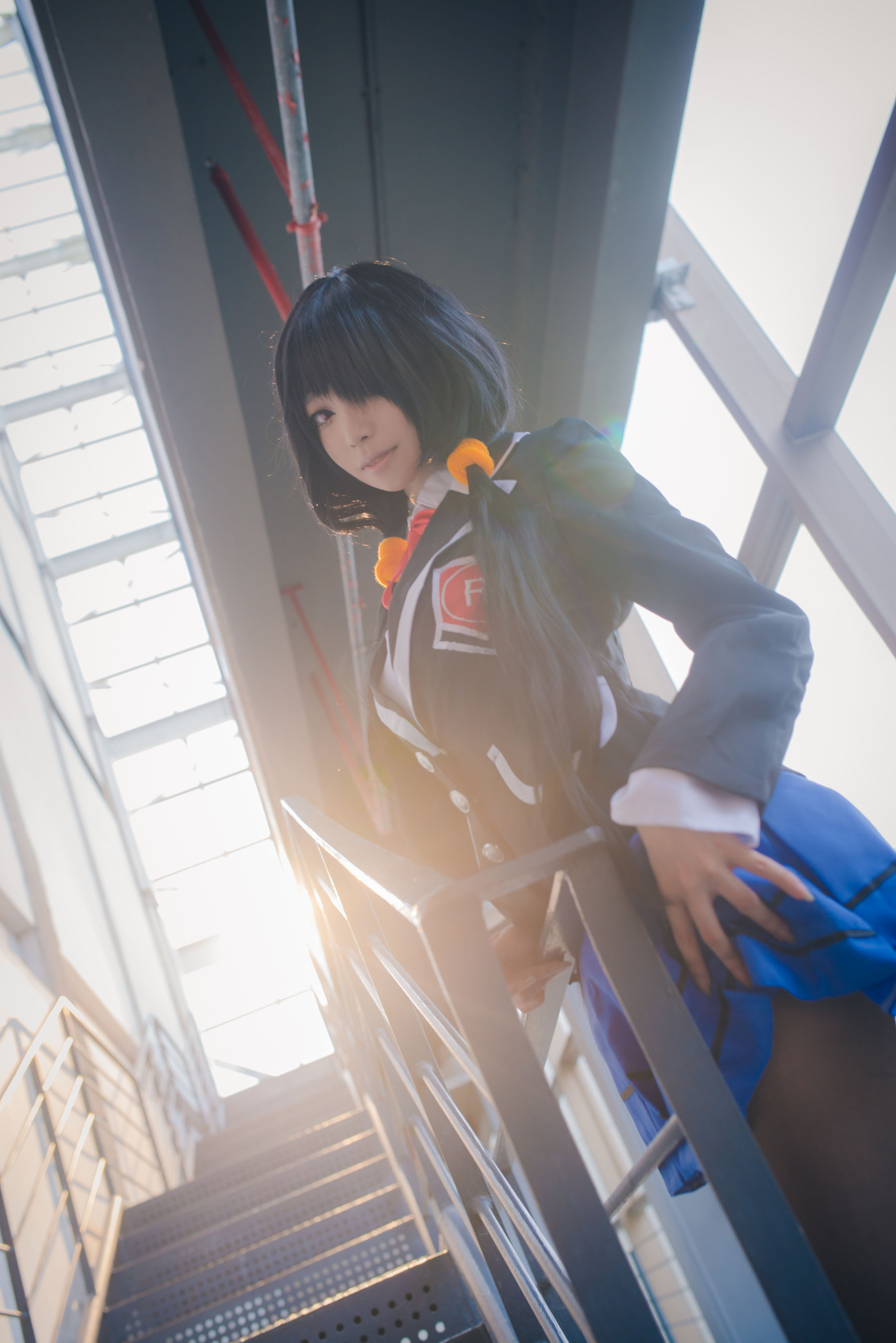 长腿Coser青青子Js - 狂三校服-图0