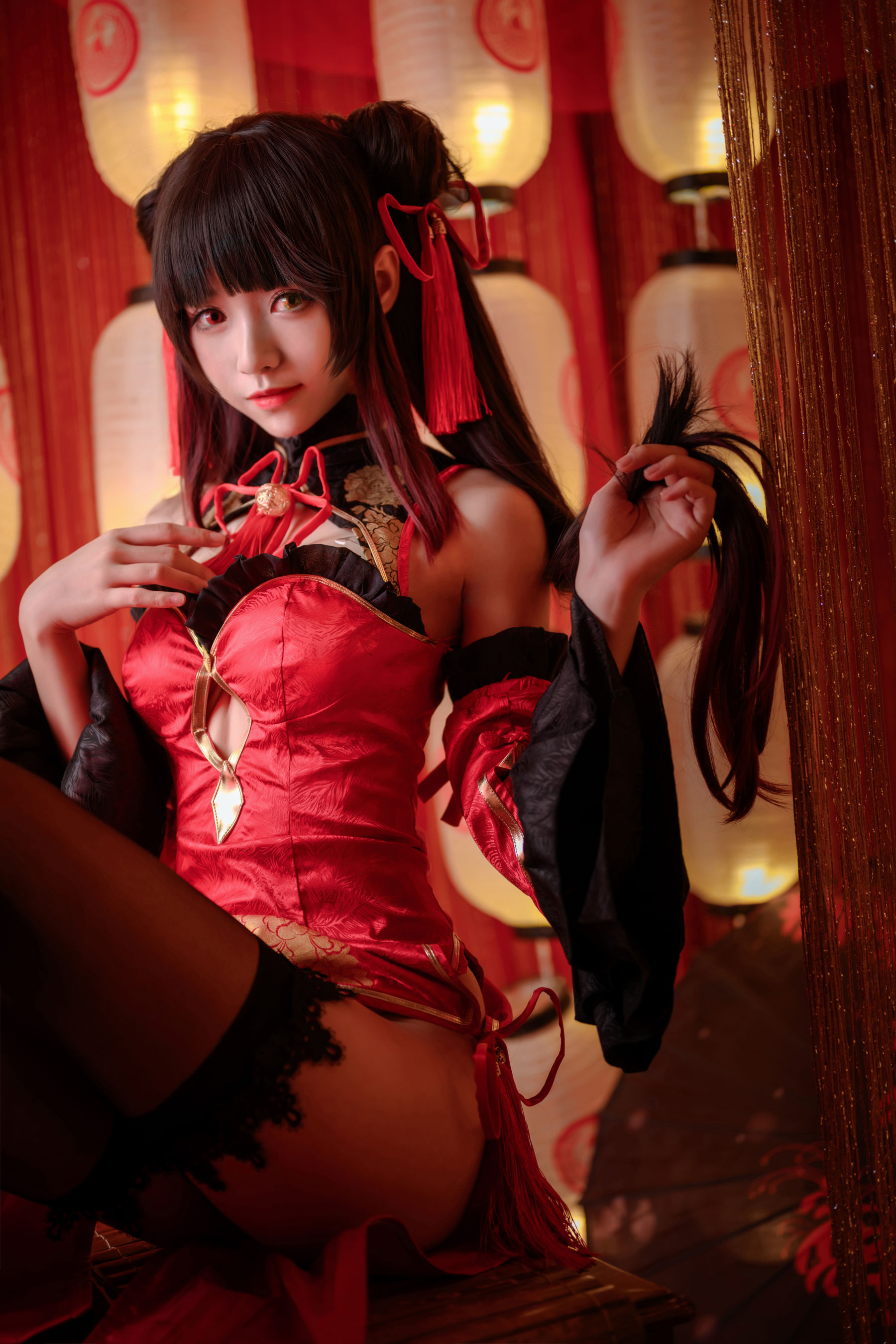 动漫博主大大卷卷小卷 - 红色双马尾-图0