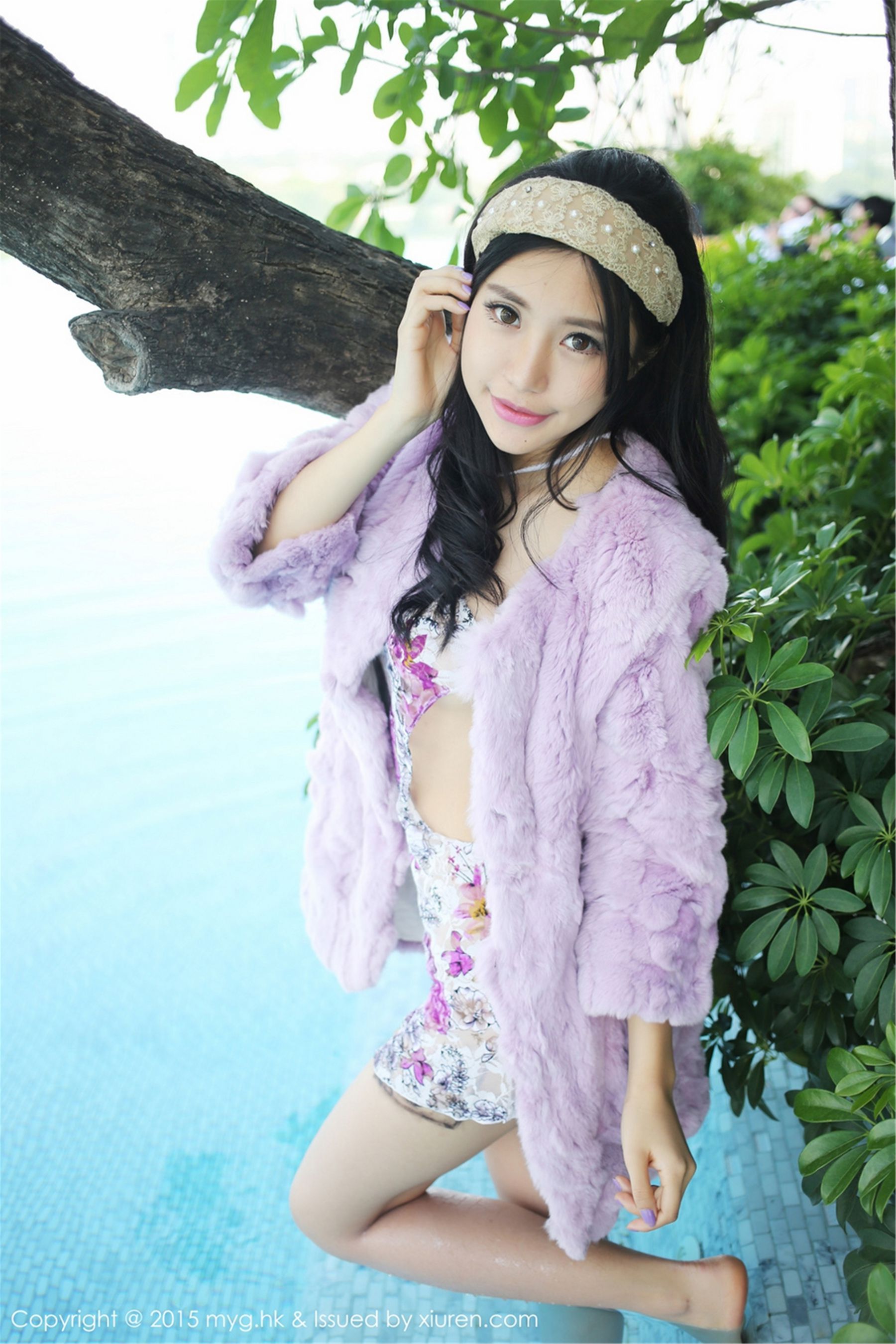 绮里嘉ula《泰国旅拍》英伦风校服+短裙+比基尼  Vol.091-图23