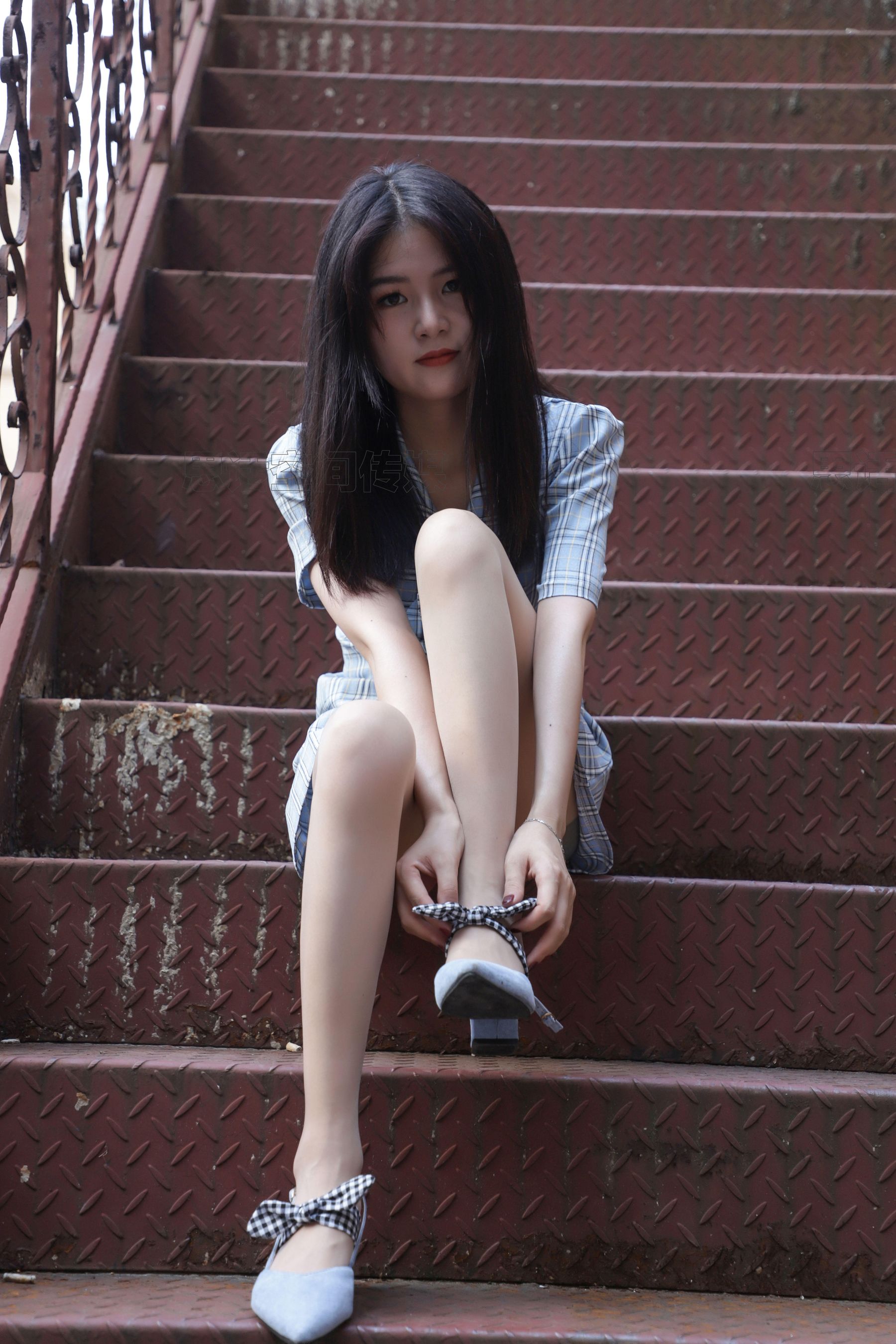 SJ022 筱蝶 楼梯道的学院女神-图33