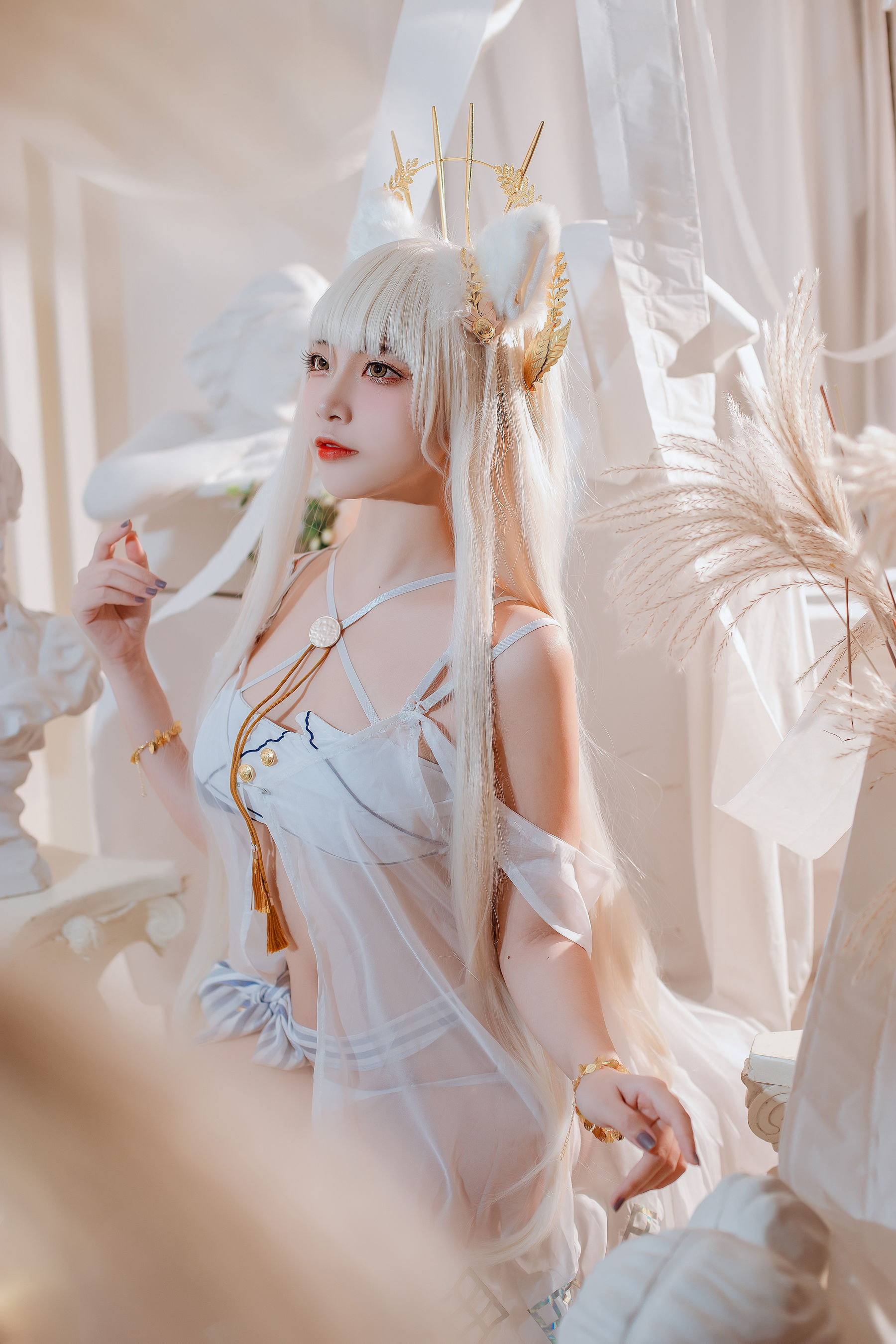 人气Coser二佐Nisa - 方舟白金泳装-图14