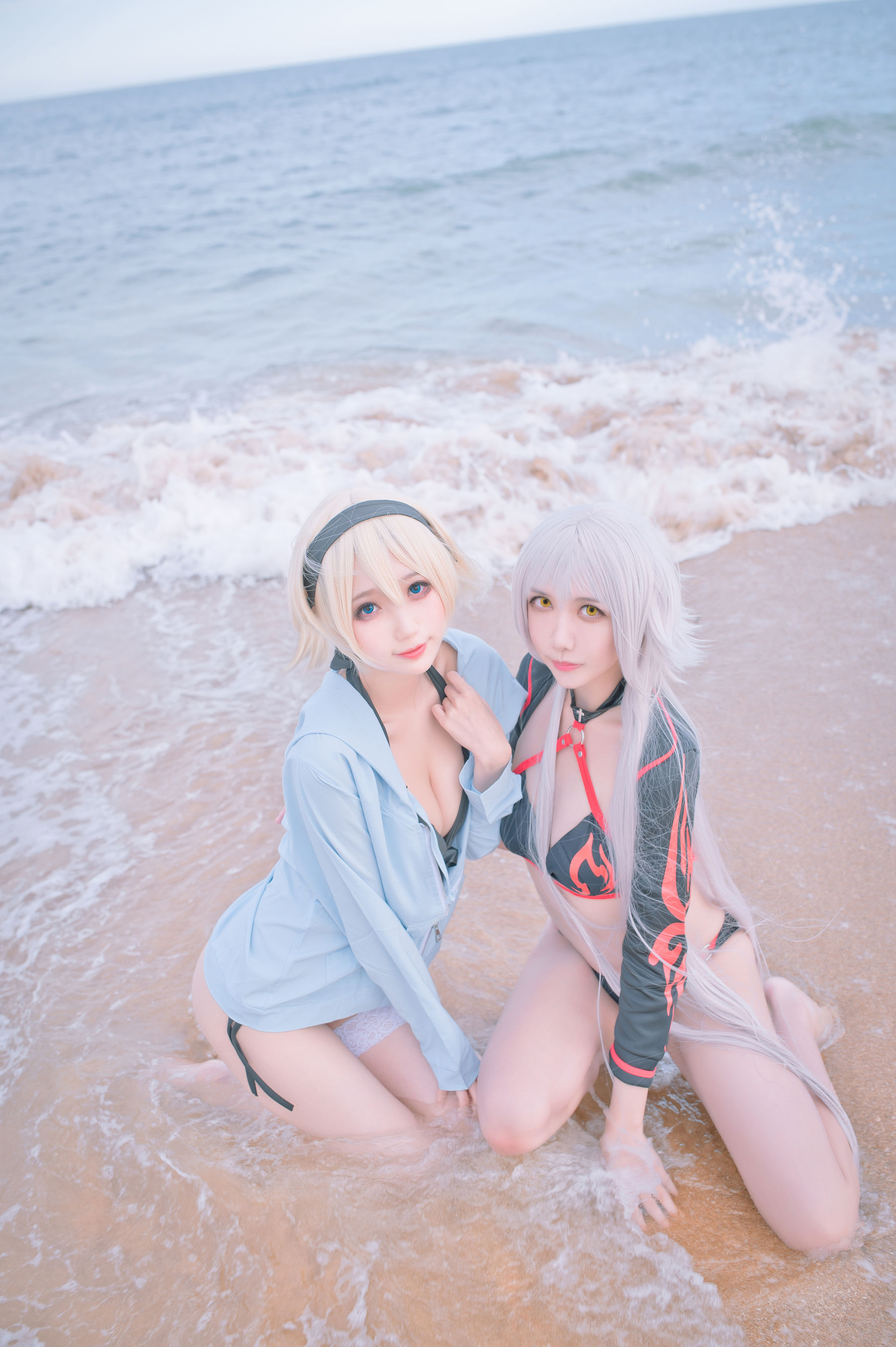 周叽是可爱兔兔 - 黑白贞双人泳衣-图11