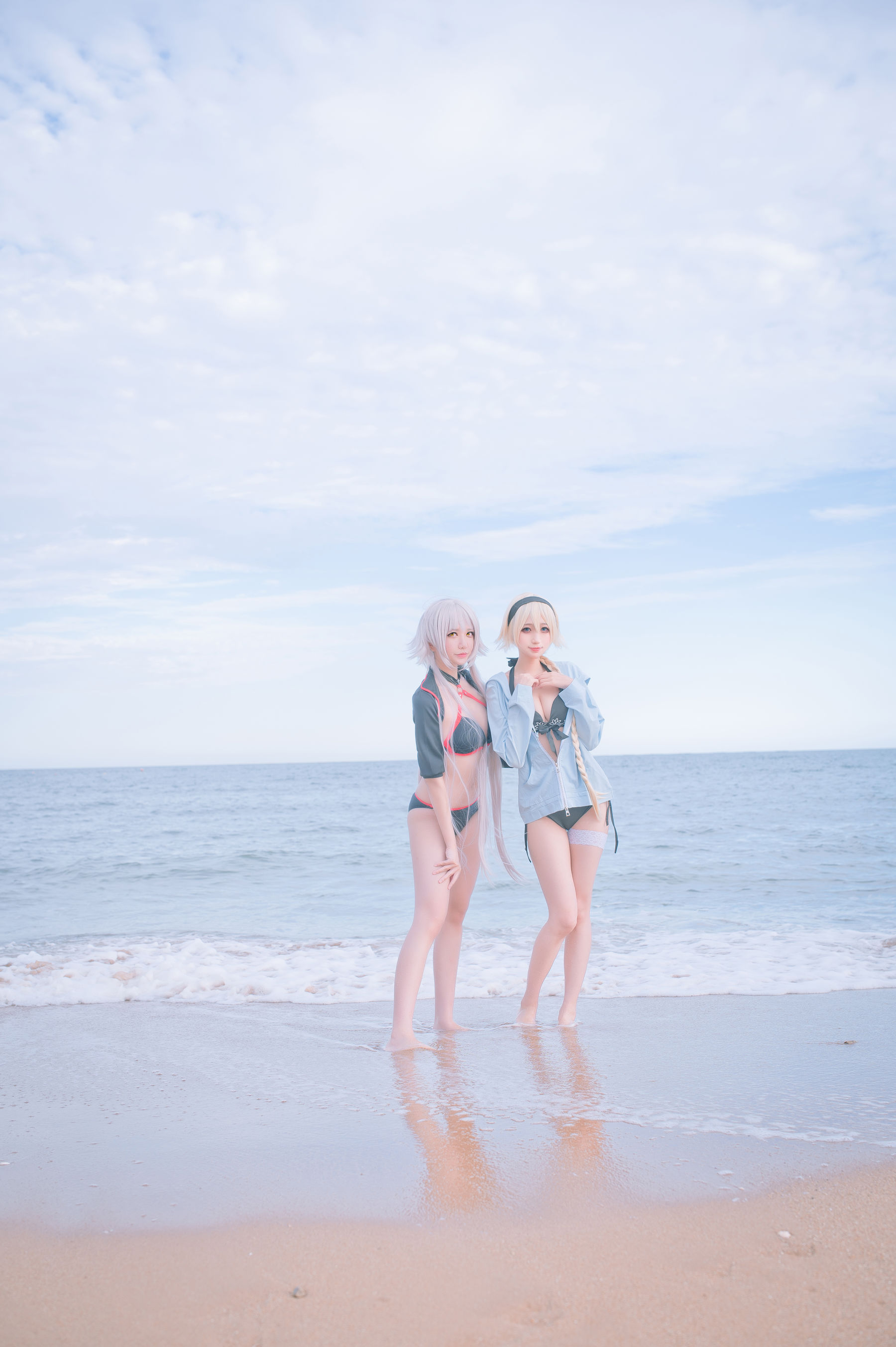 周叽是可爱兔兔 - 黑白贞双人泳衣-图2