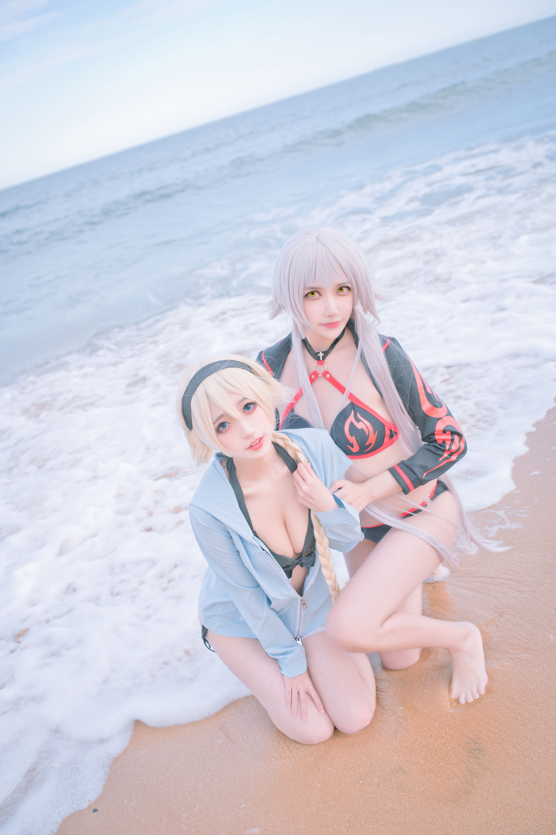 周叽是可爱兔兔 - 黑白贞双人泳衣-图7