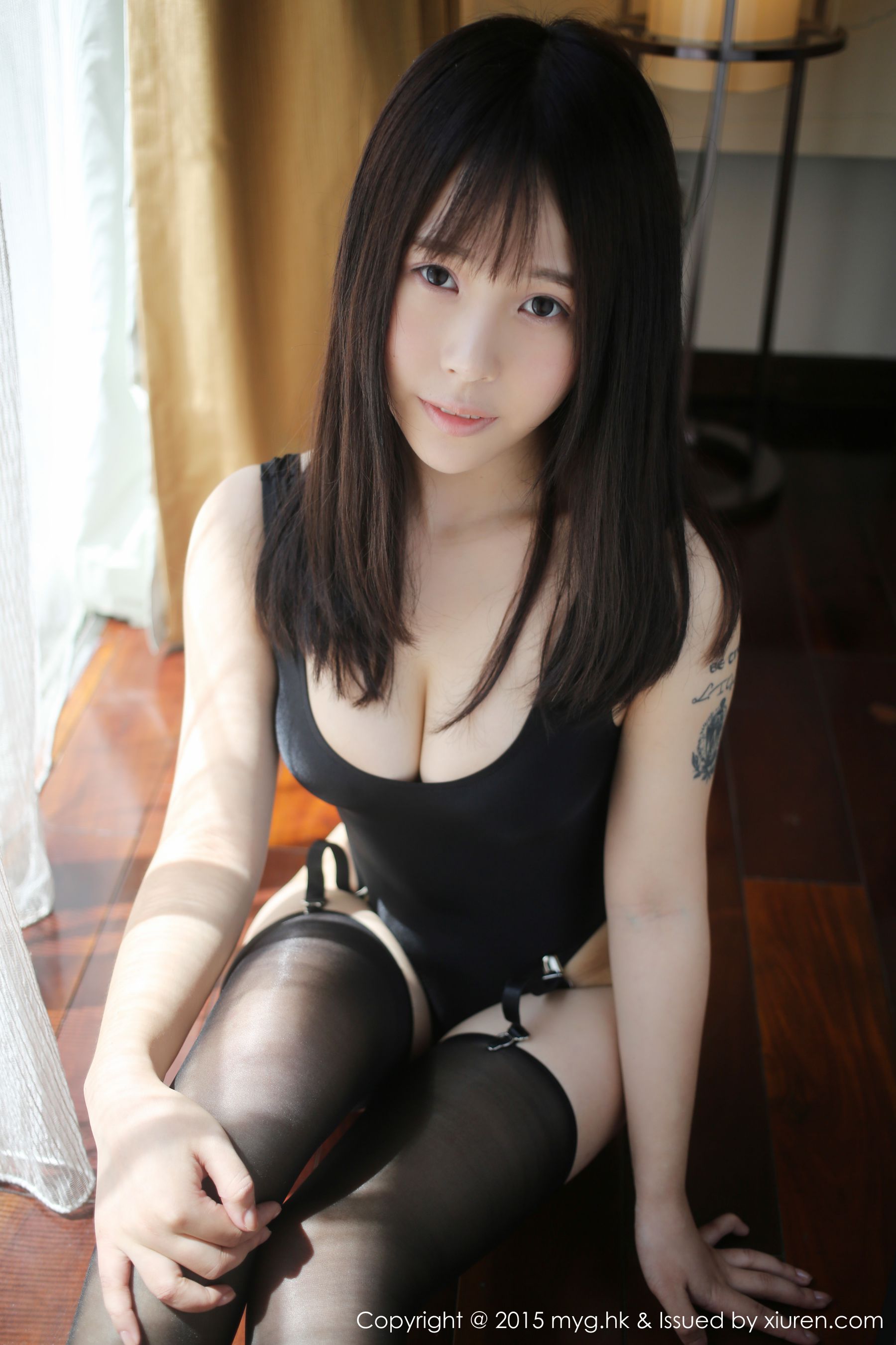 Evelyn艾莉《高叉死库水+黑丝吊袜》  Vol.166-图31