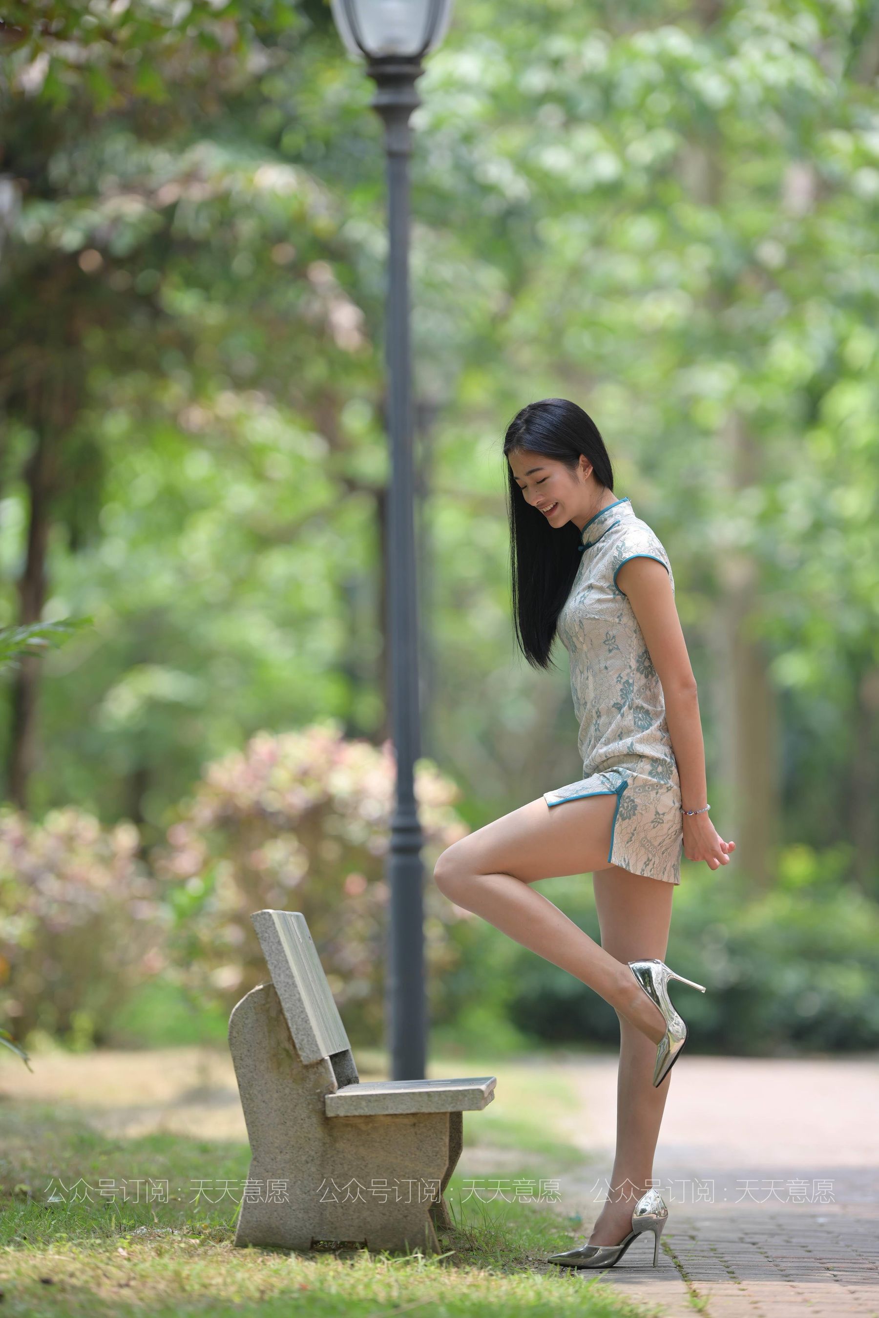 丝享家 796：宁宁《绿荫旗袍秀》-图14